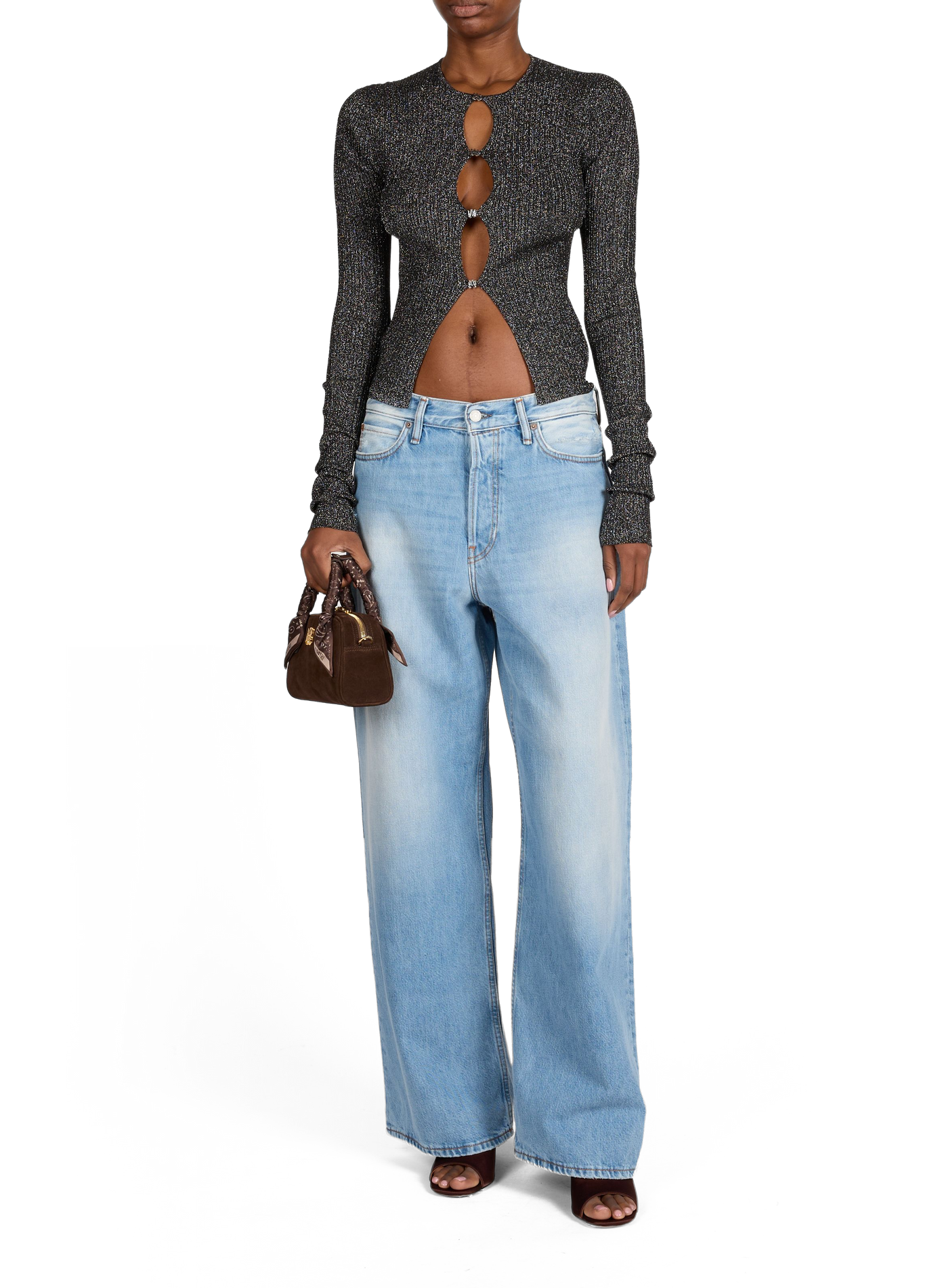 Long-sleeve Shiny Cardigan AMIRI Black