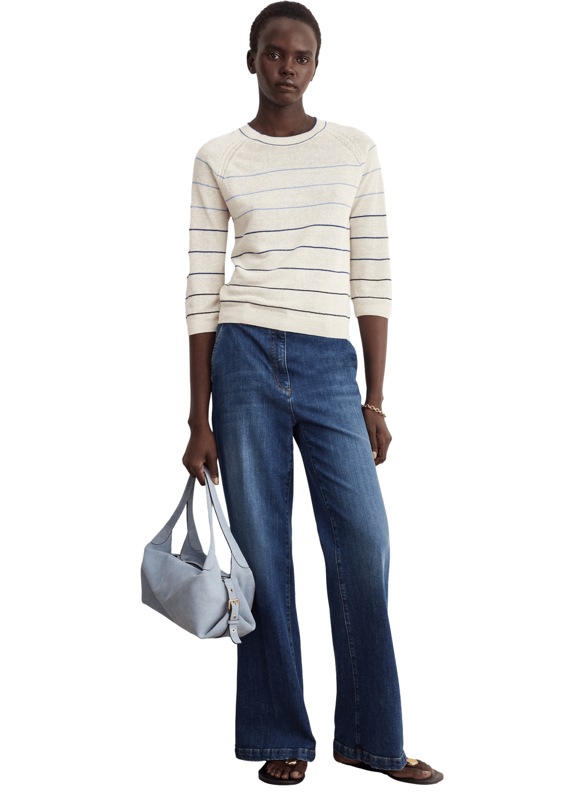 Pull à rayures en lin mélangé - LUCILE PABLO Multicolore