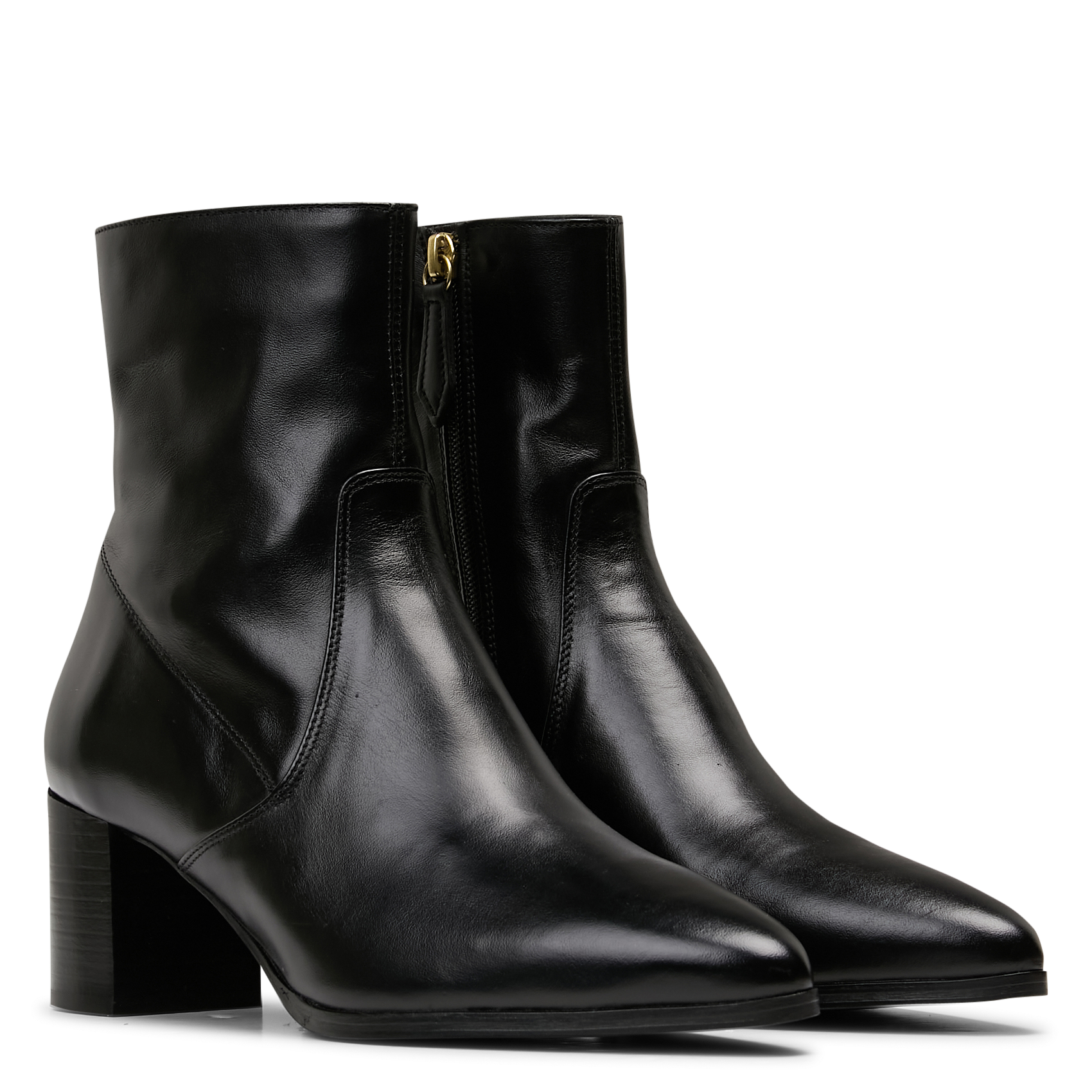 Bottines à talons en cuir n°556 RIVECOUR Noir