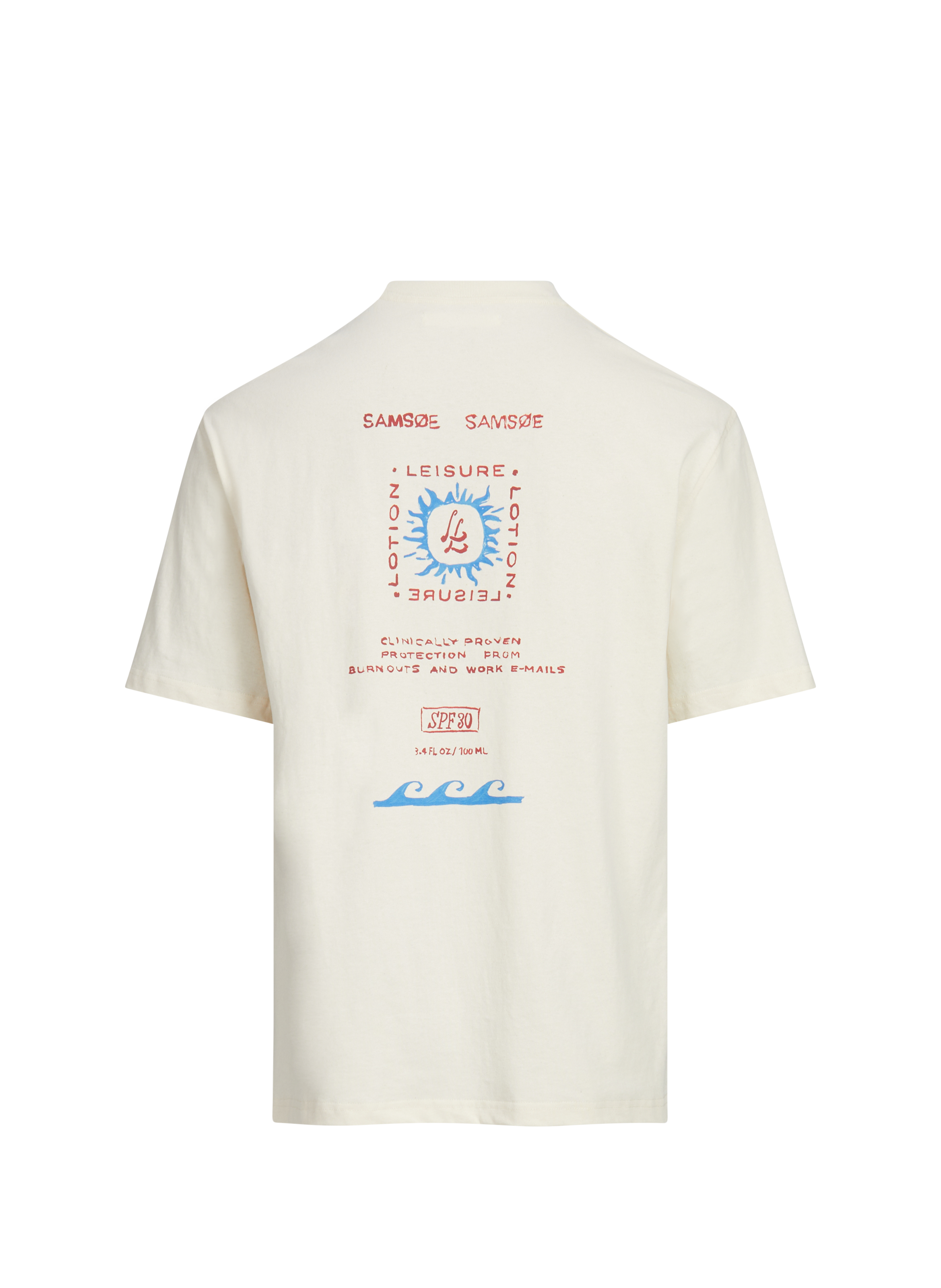 Biker-style cotton t-shirt SAMSOE SAMSOE Beige