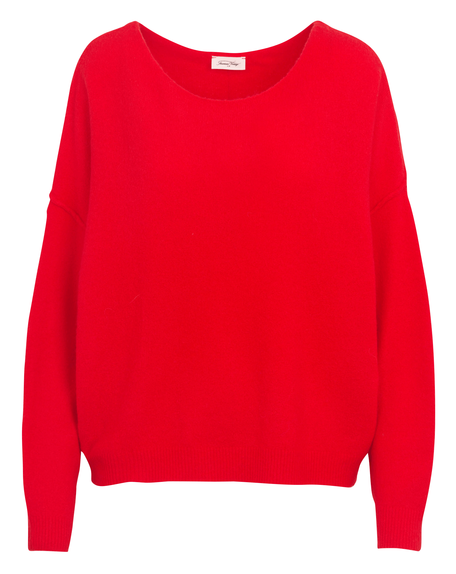 Pull ample à col bateau en maille duveteuse damsville AMERICAN VINTAGE Rouge