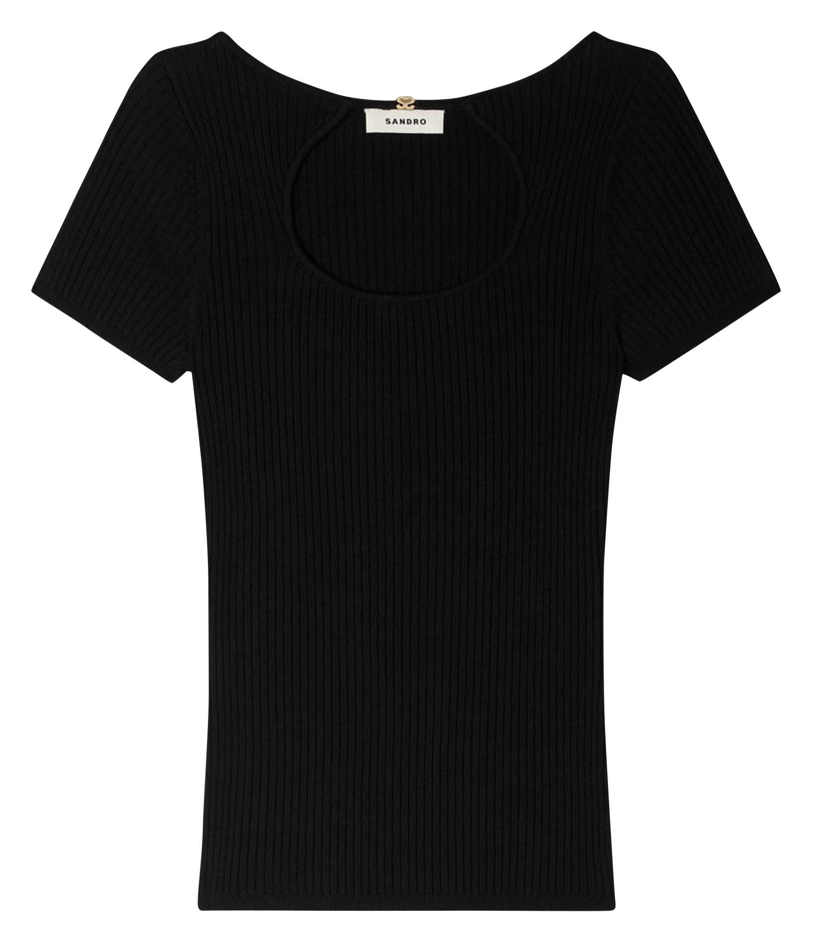 Top ajusté manches courtes SANDRO Noir