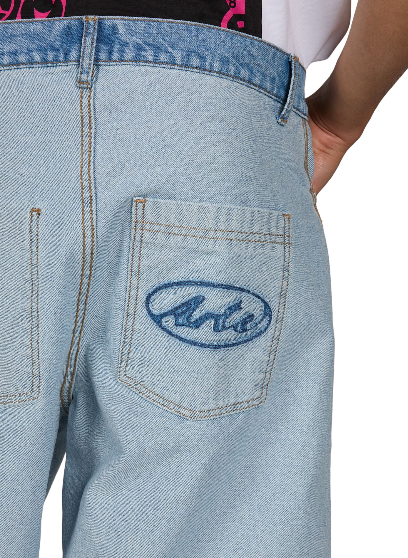 Short denim droit en coton ARTE ANTWERP Bleu