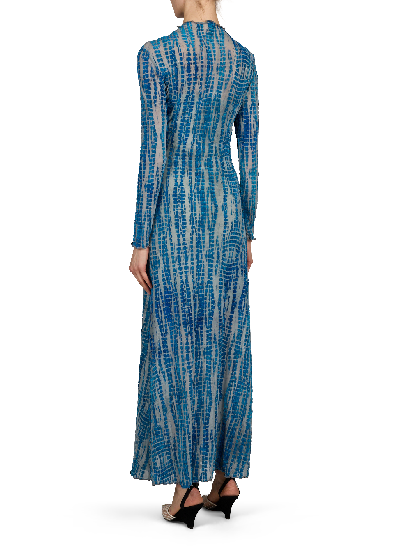 Robe longue moulante à imprimé ROUGE EDIT Bleu