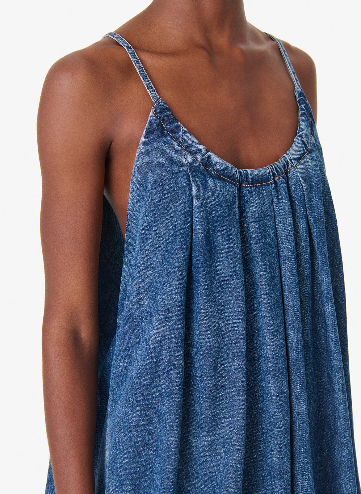 Robe courte col rond en coton justina IRO Bleu