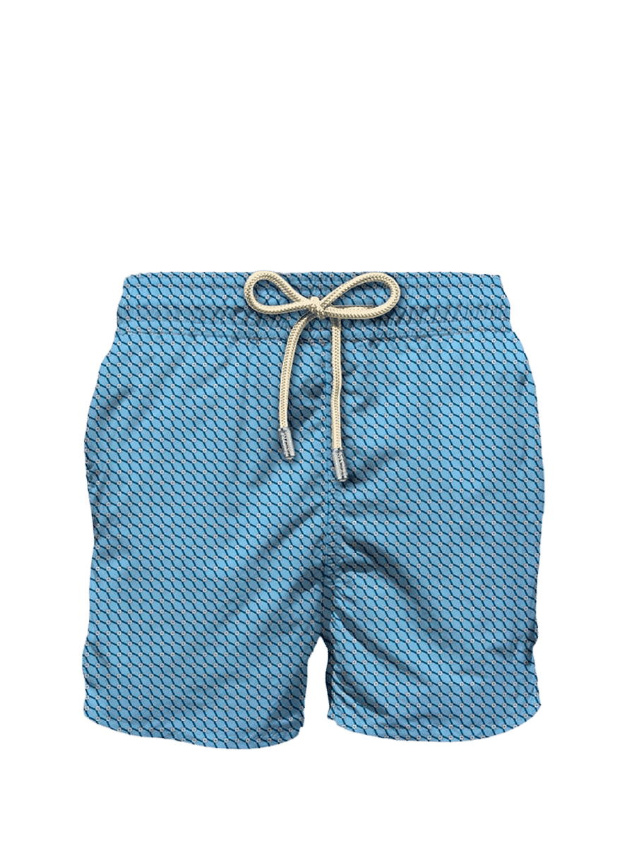 Stretch swim shorts with floral print MC2 SAINT BARTH Blue