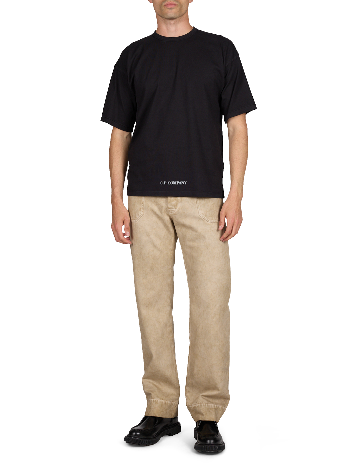 T-shirt imprimé en coton CP COMPANY Noir