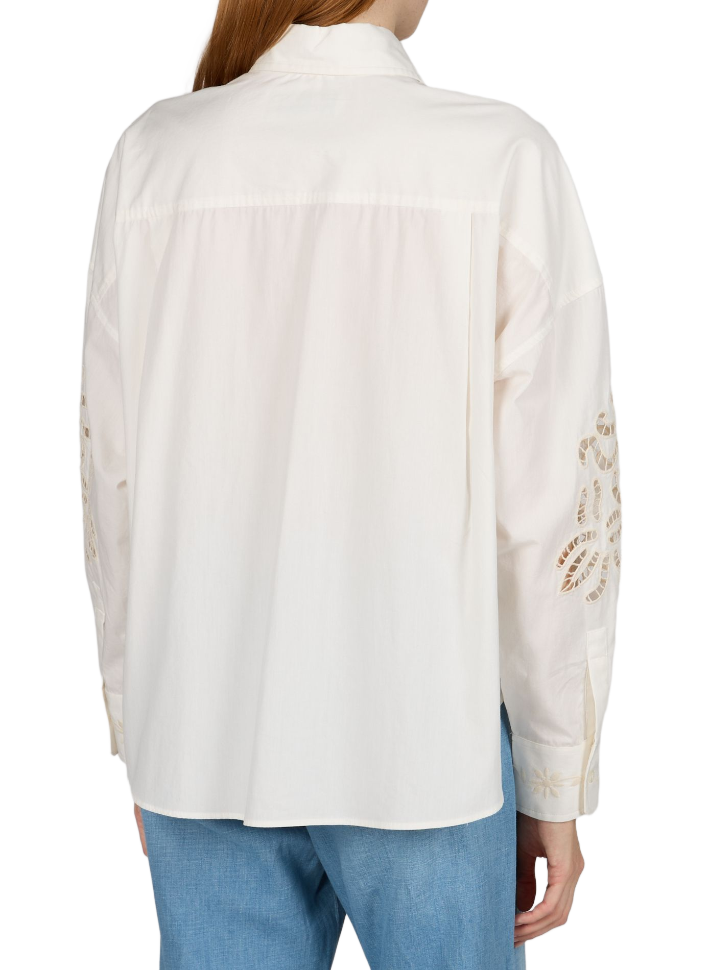Embroidered long-sleeve cotton shirt MAX MARA WEEK END White
