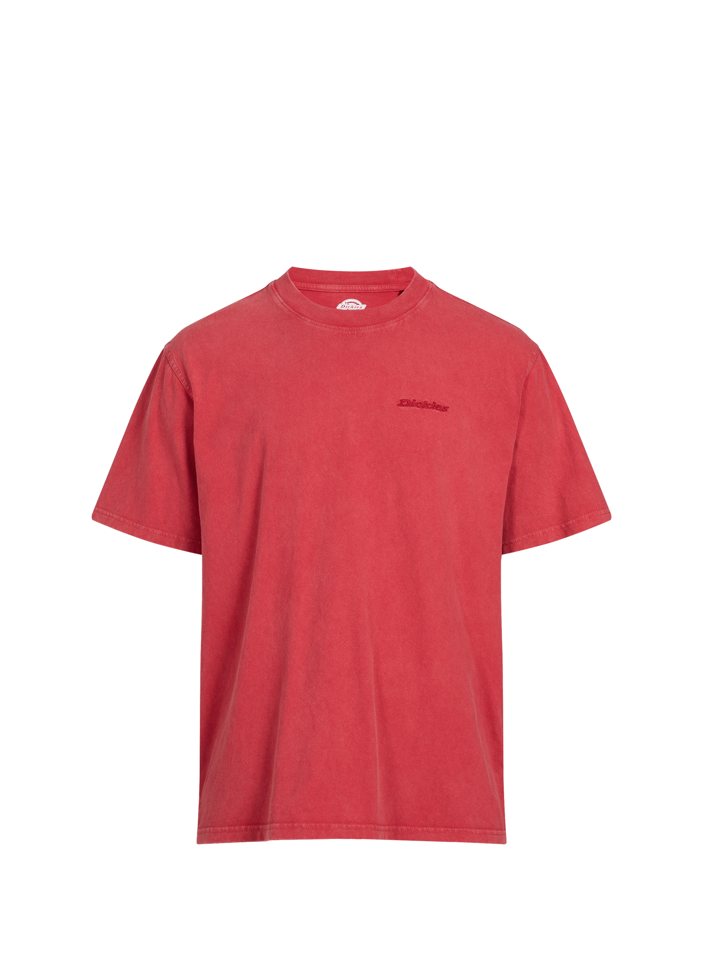 Round neck T-shirt with embroidered logo in cotton DICKIES Red