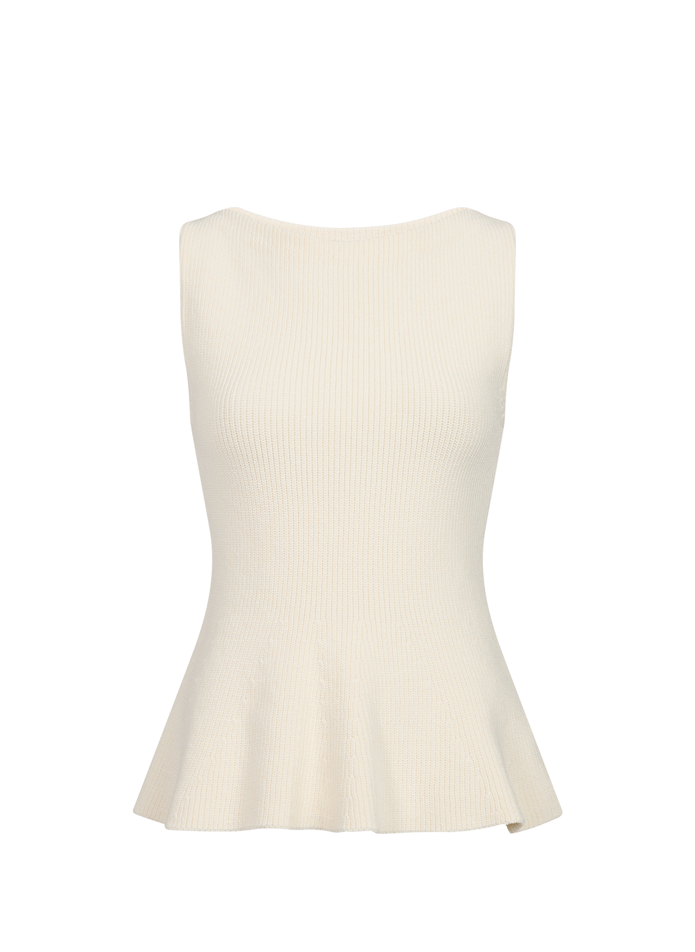 Fitted top with boat neck in cotton knit ROHE FRAMES Beige