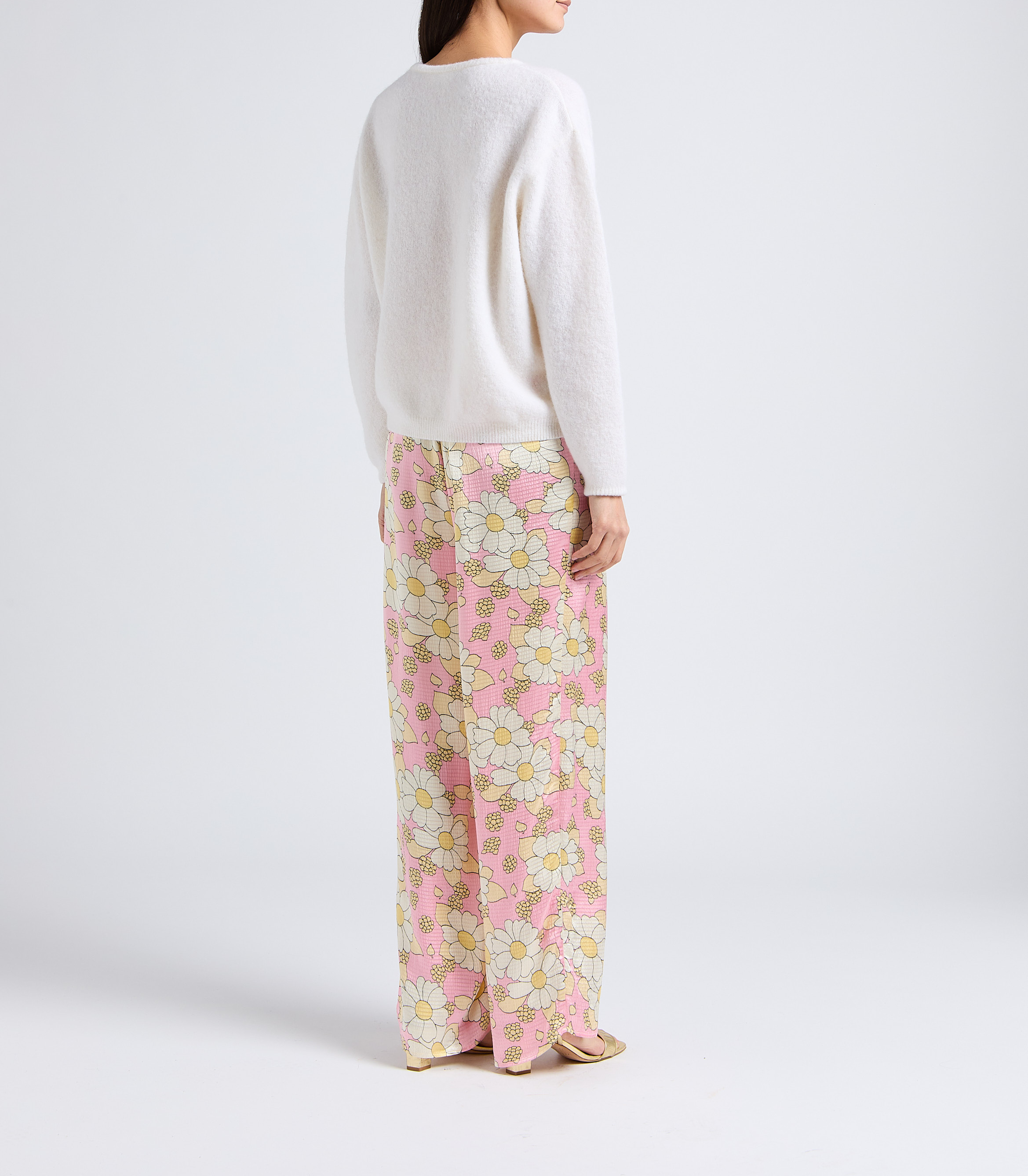 Gilet ample col rond en laine mélangée vitow AMERICAN VINTAGE Blanc