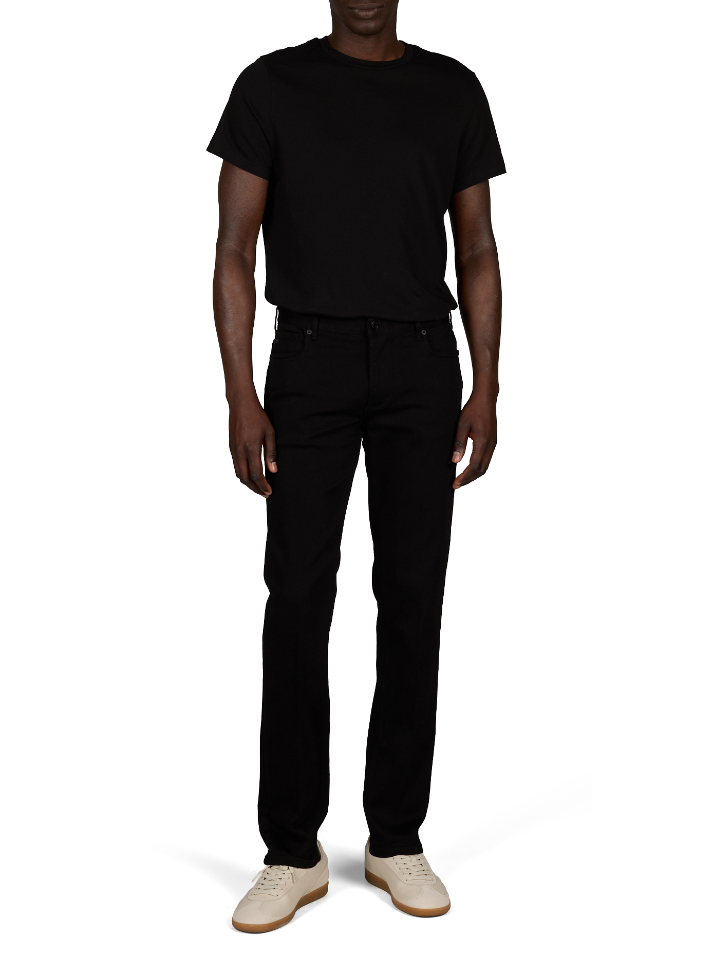 Mid-rise slim fit jeans in solid color EMPORIO ARMANI Black