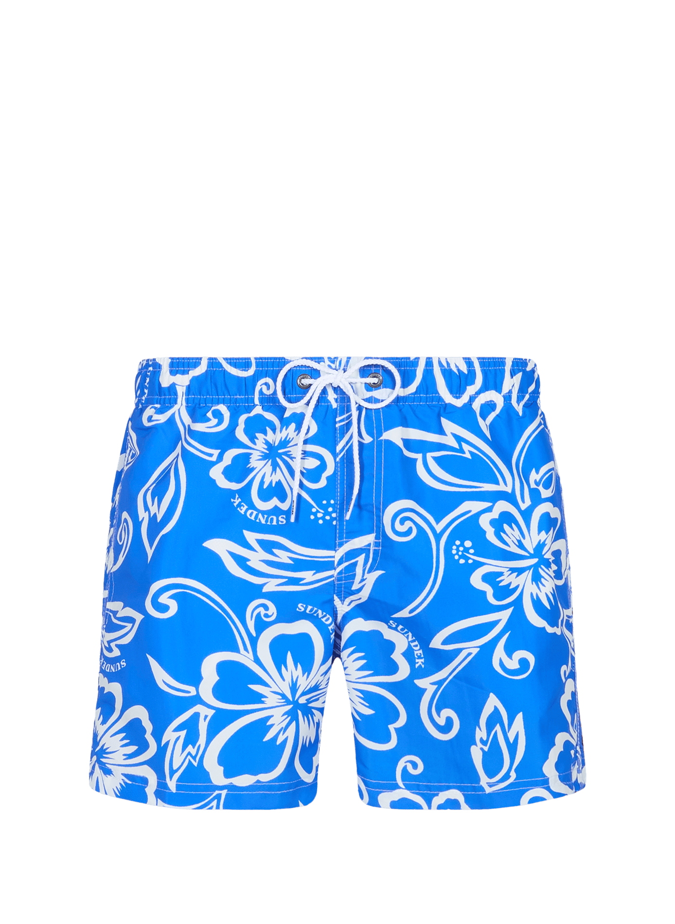 Printed swim shorts with contrasting stripes SUNDEK Blue