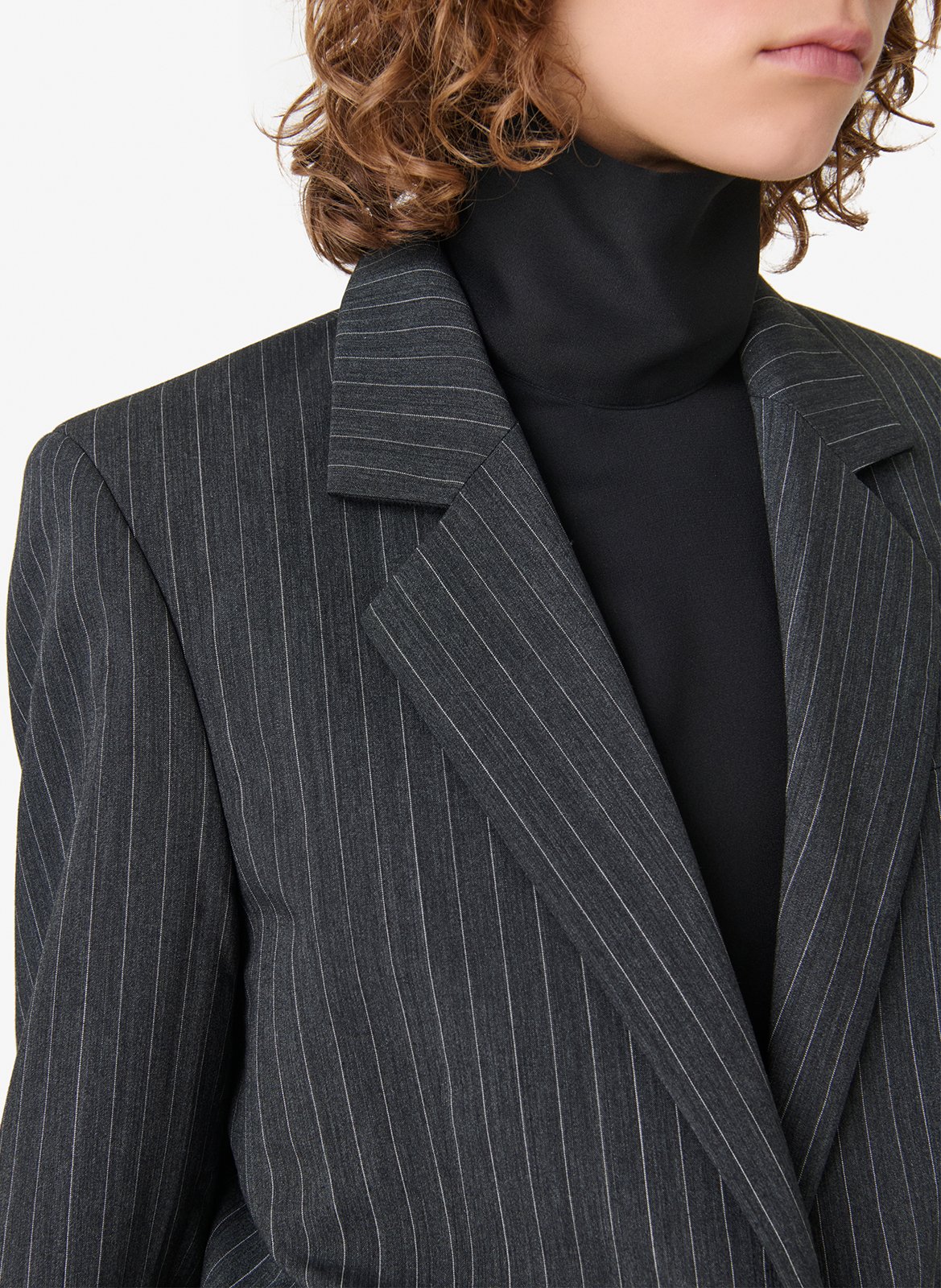 Oversized blazer van gestreepte gemengde wol Kamea. IRO Grijs