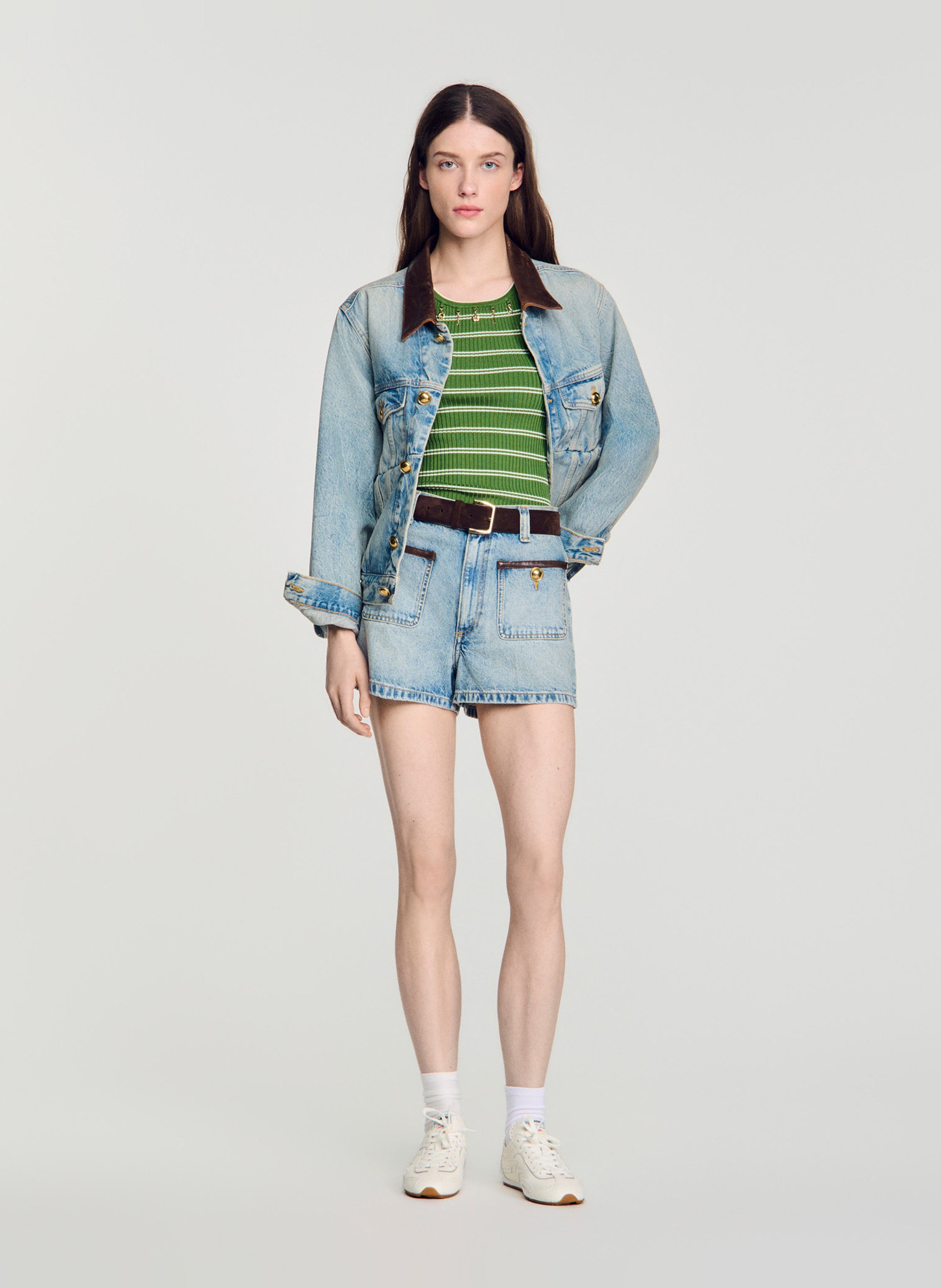 Short en jean SANDRO Bleu