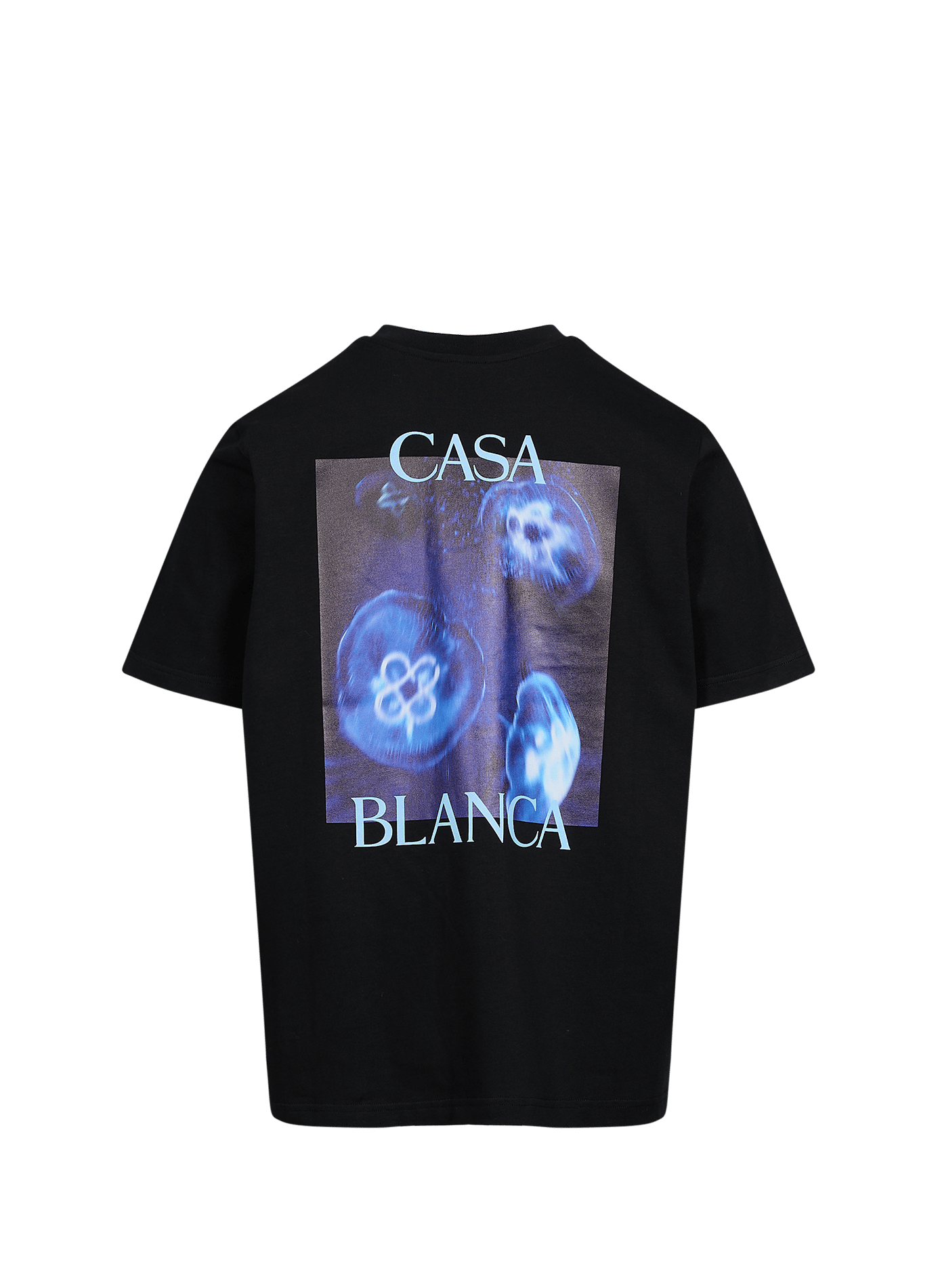 Oversized round neck cotton printed t-shirt CASABLANCA PARIS Black