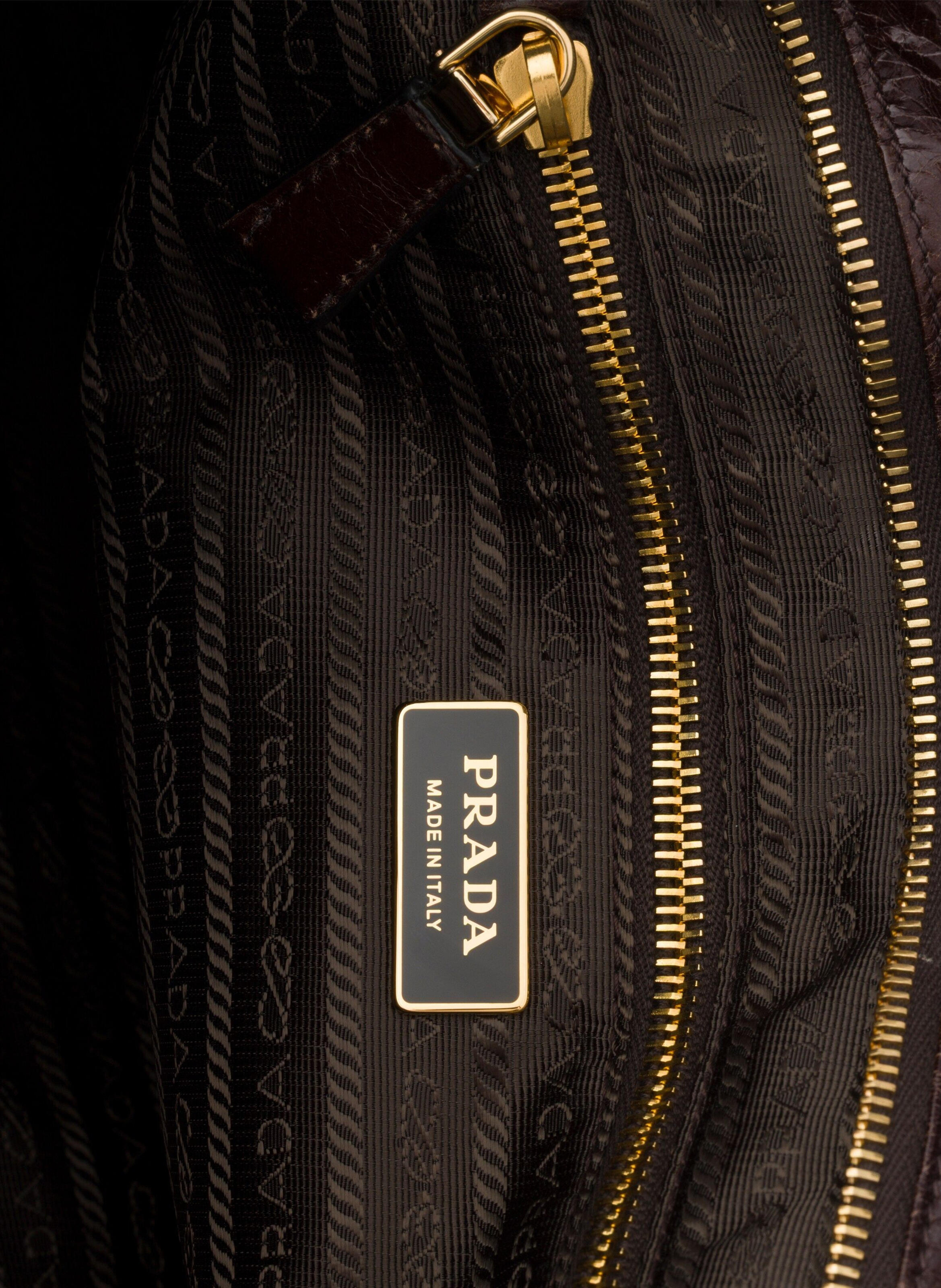 Grand sac prada bonnie en cuir PRADA Marron