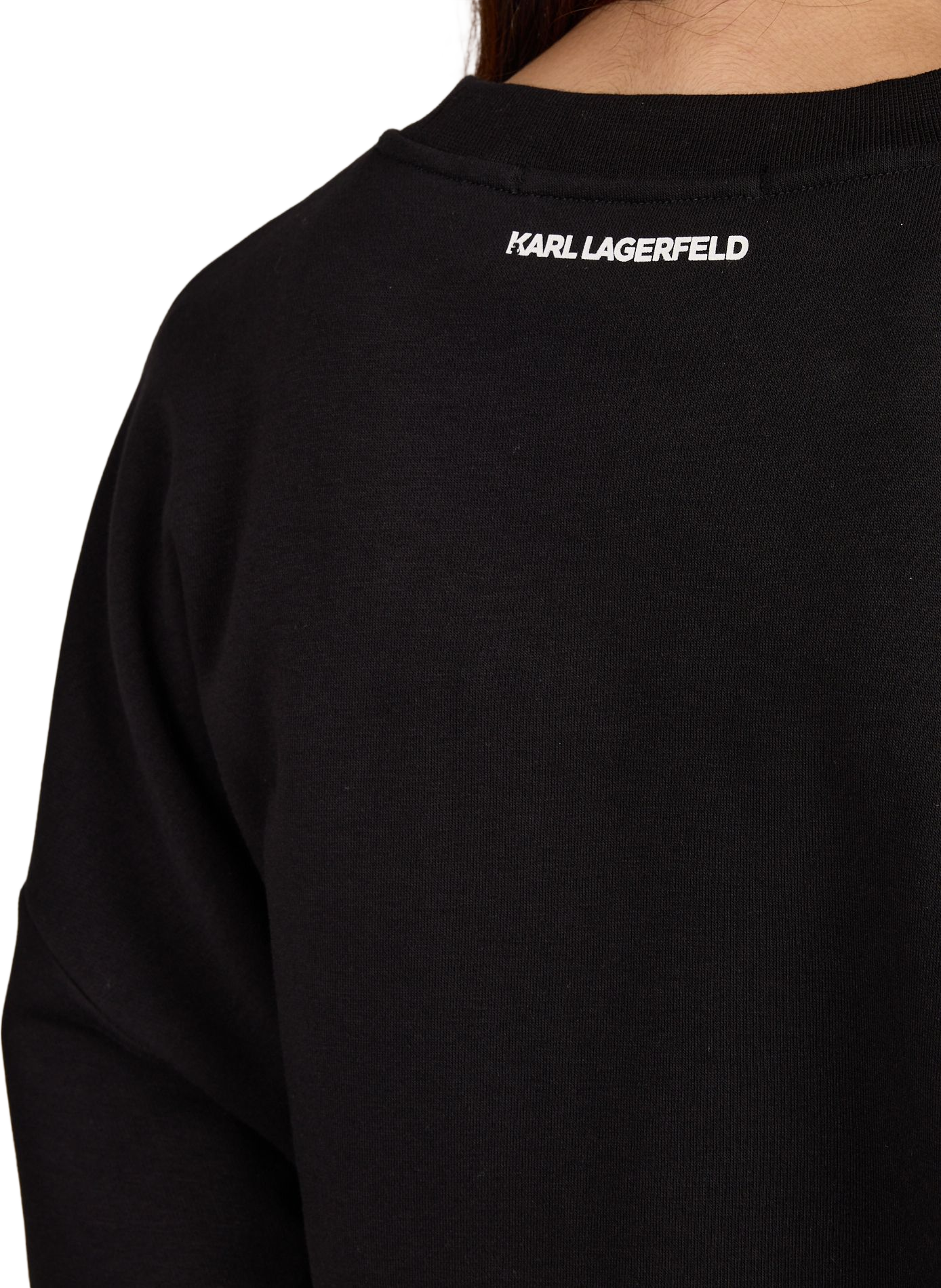 Sweat col rond en coton mélangé KARL LAGERFELD Noir