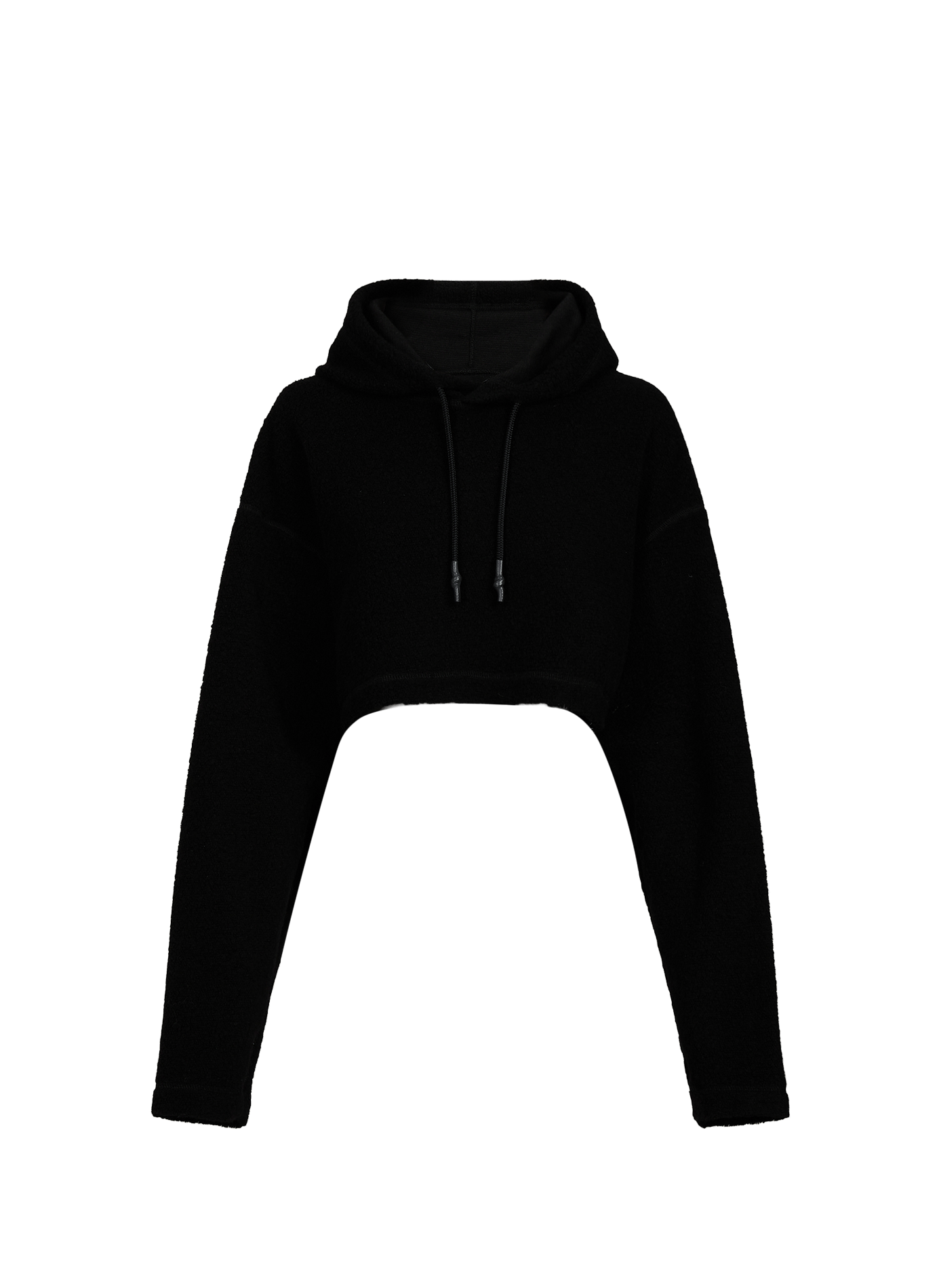 Kurzer Hoodie aus Wollmischung WANSIE Schwarz