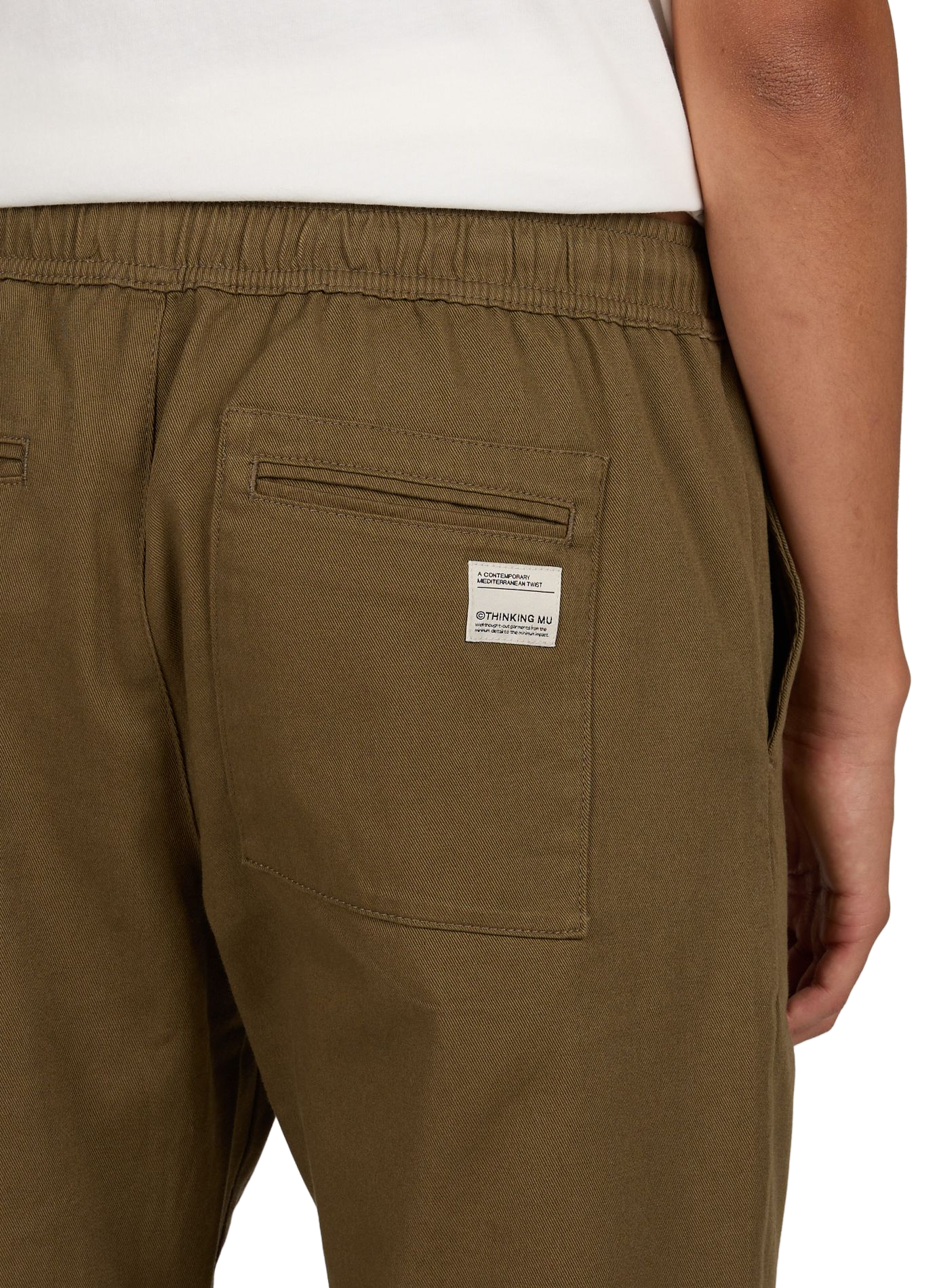 Pantaloni diritti in tela di cotone THINKING MU Verde