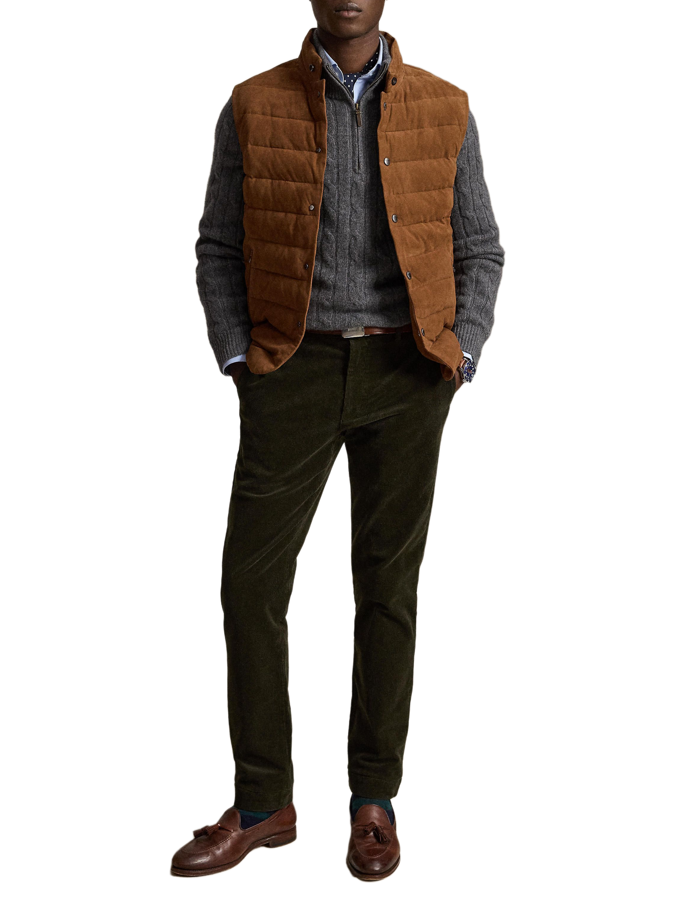 Broek van corduroy in een katoenmix | Groen POLO RALPH LAUREN Heren