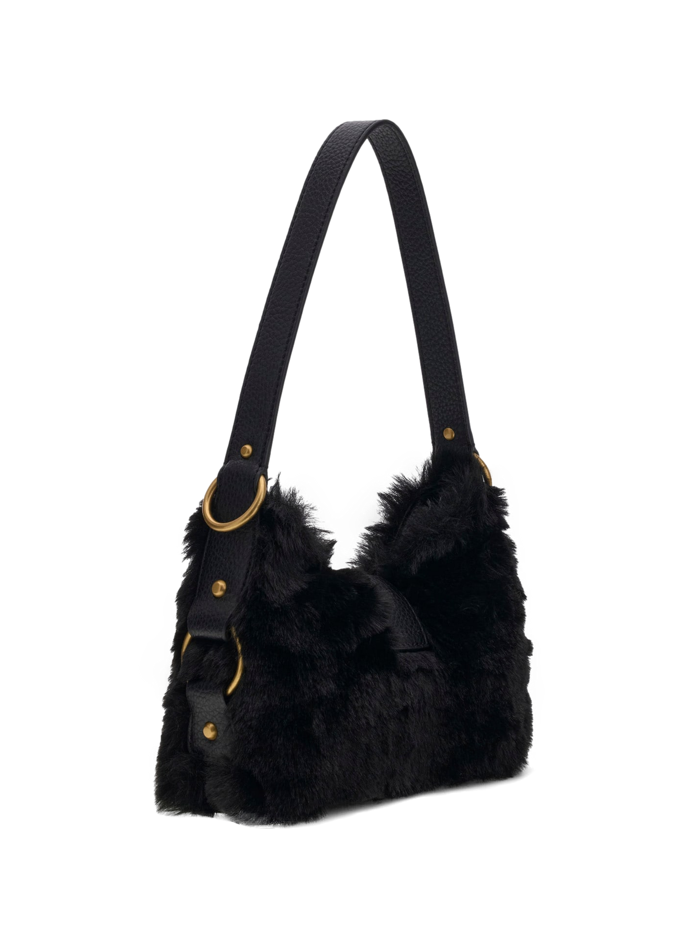 Mini Camden shoulder bag in faux fur effect GUESS Black