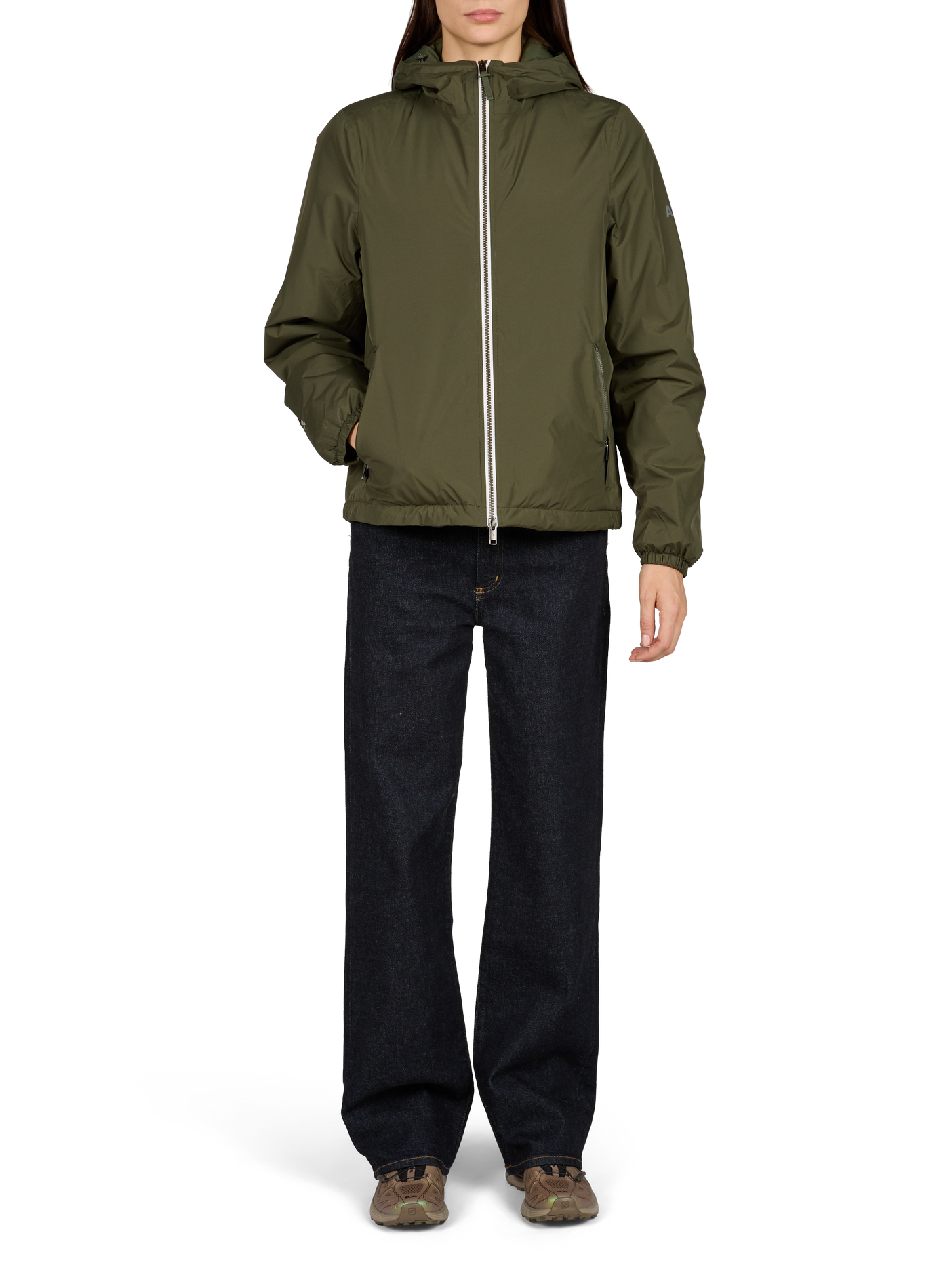Straight round-neck cardigan in blended wool BELLEROSE Brown