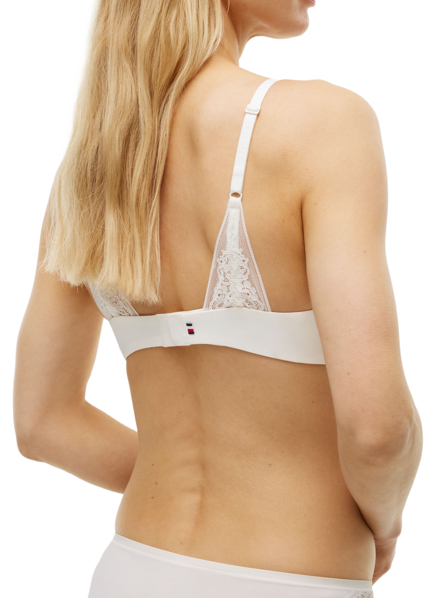 Plain triangle bra with lace detail | White TOMMY HILFIGER Women