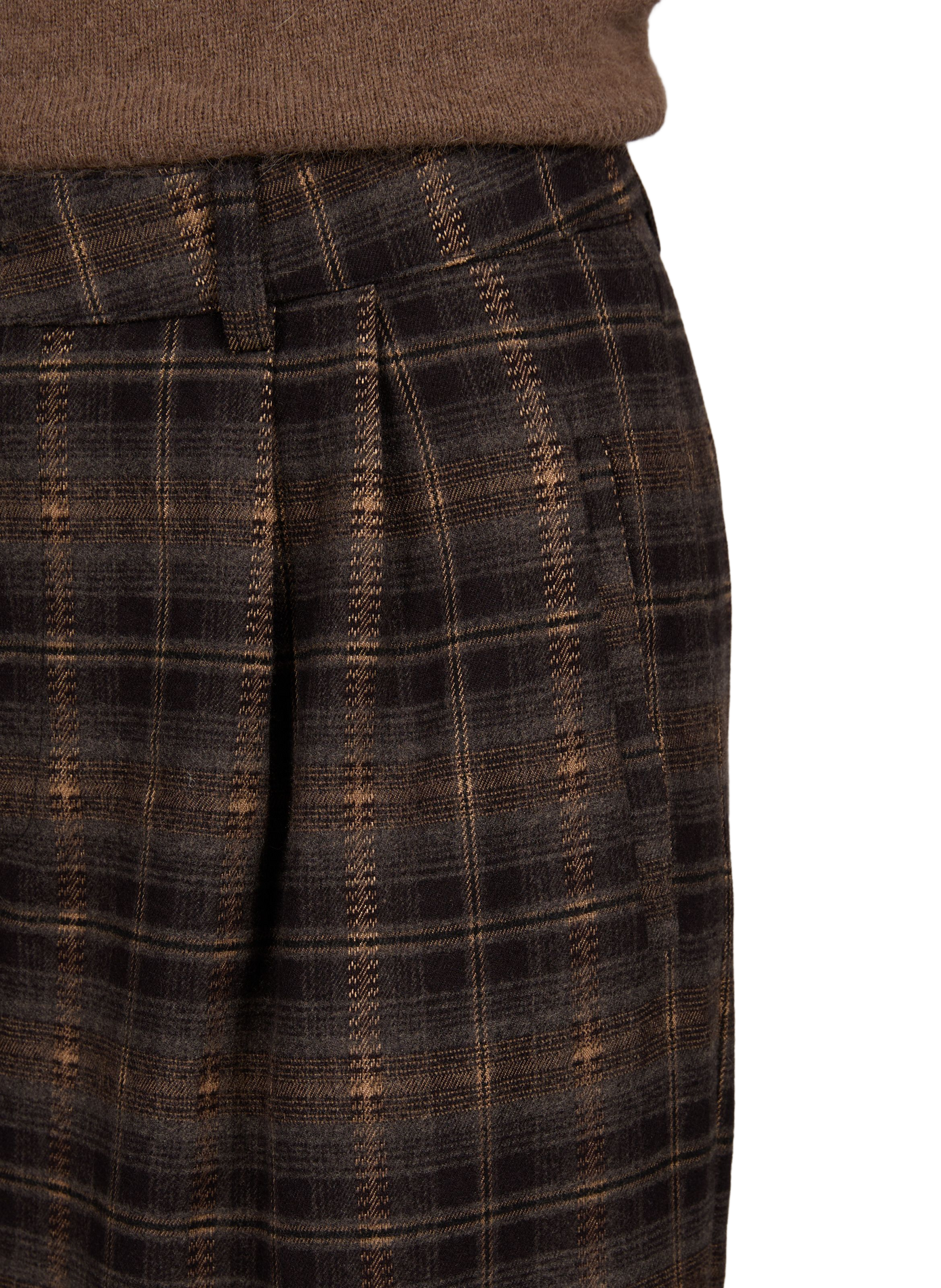 Wide-leg checked trousers  ARTLOVE Brown