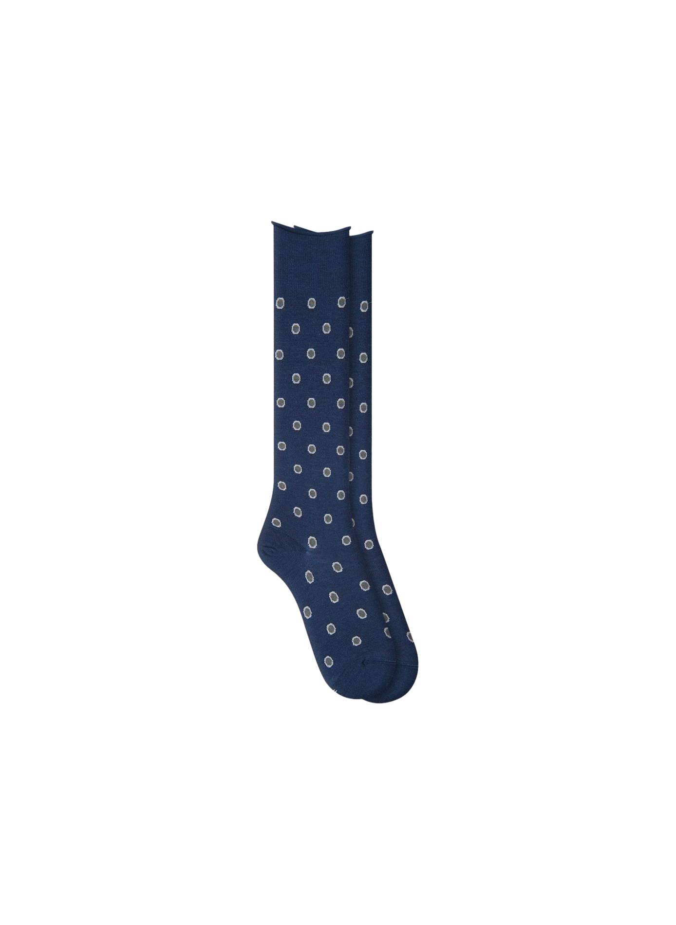 Gemusterte Socken in mittlerer Höhe aus Woll- und Baumwollmischung BLEUFORÊT Blau