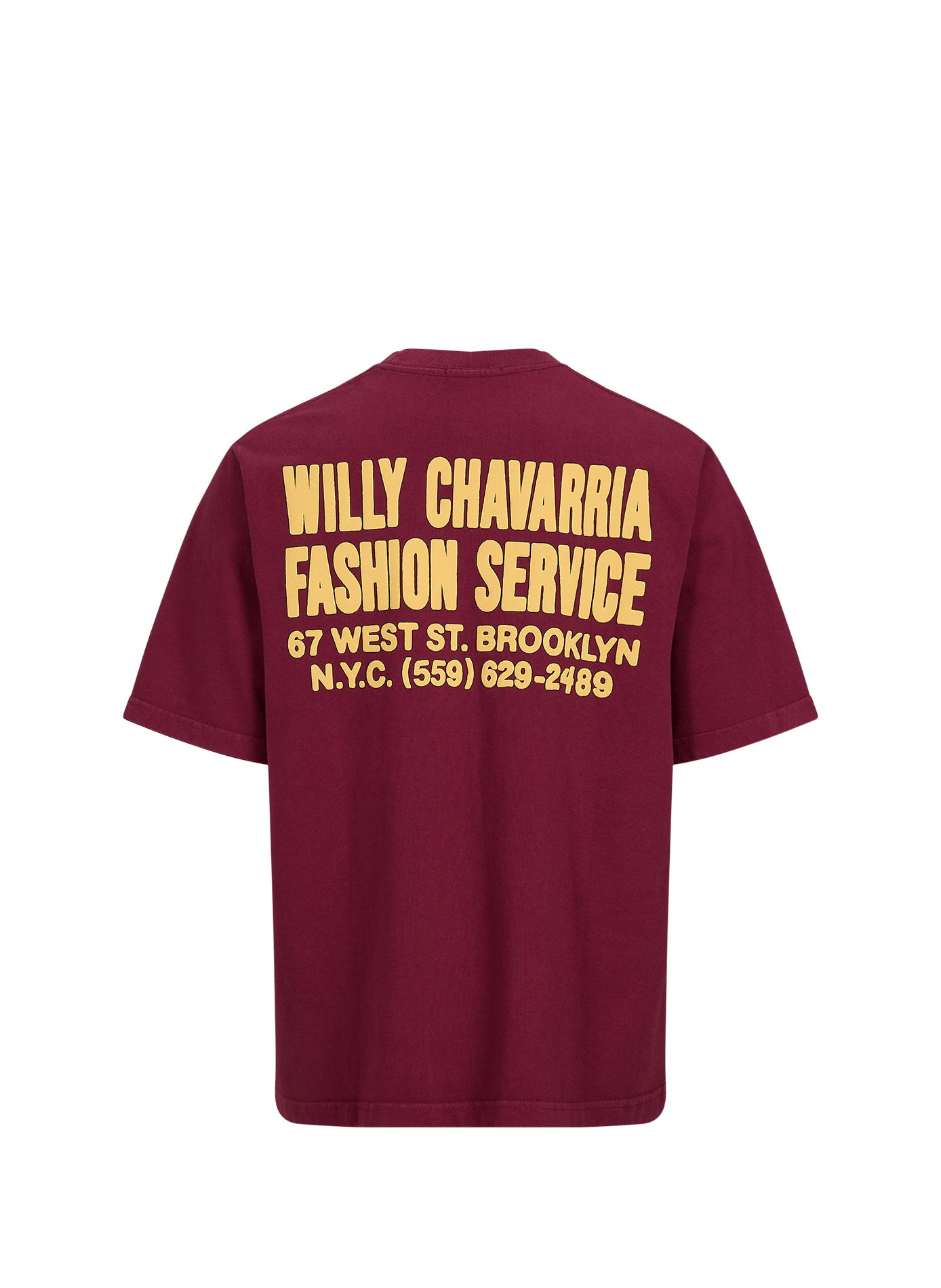 Gerader Baumwoll-T-Shirt WILLY CHAVARRIA Rot