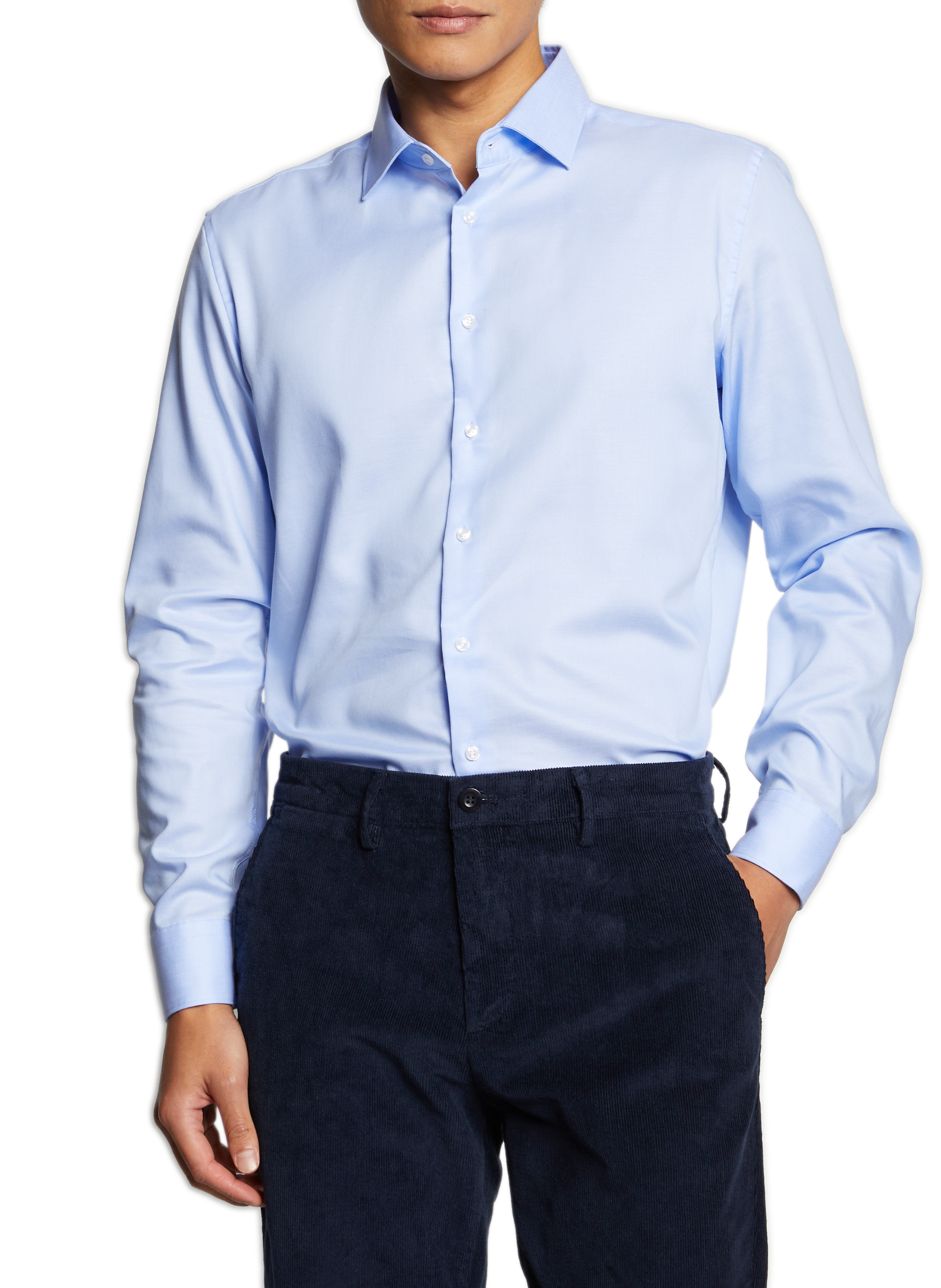Slim fit overhemd zonder strijken SEIDENSTICKER Blauw