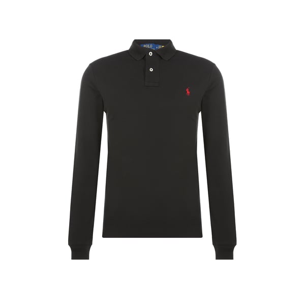 Polo Ralph Lauren Long Sleeve Polo Shirt In Black