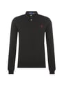 Polo slim à manches longues en maille piqué de coton | Noir by POLO RALPH LAUREN POLO RALPH LAUREN Polo slim à manches longues en maille piqué de coton | Noir