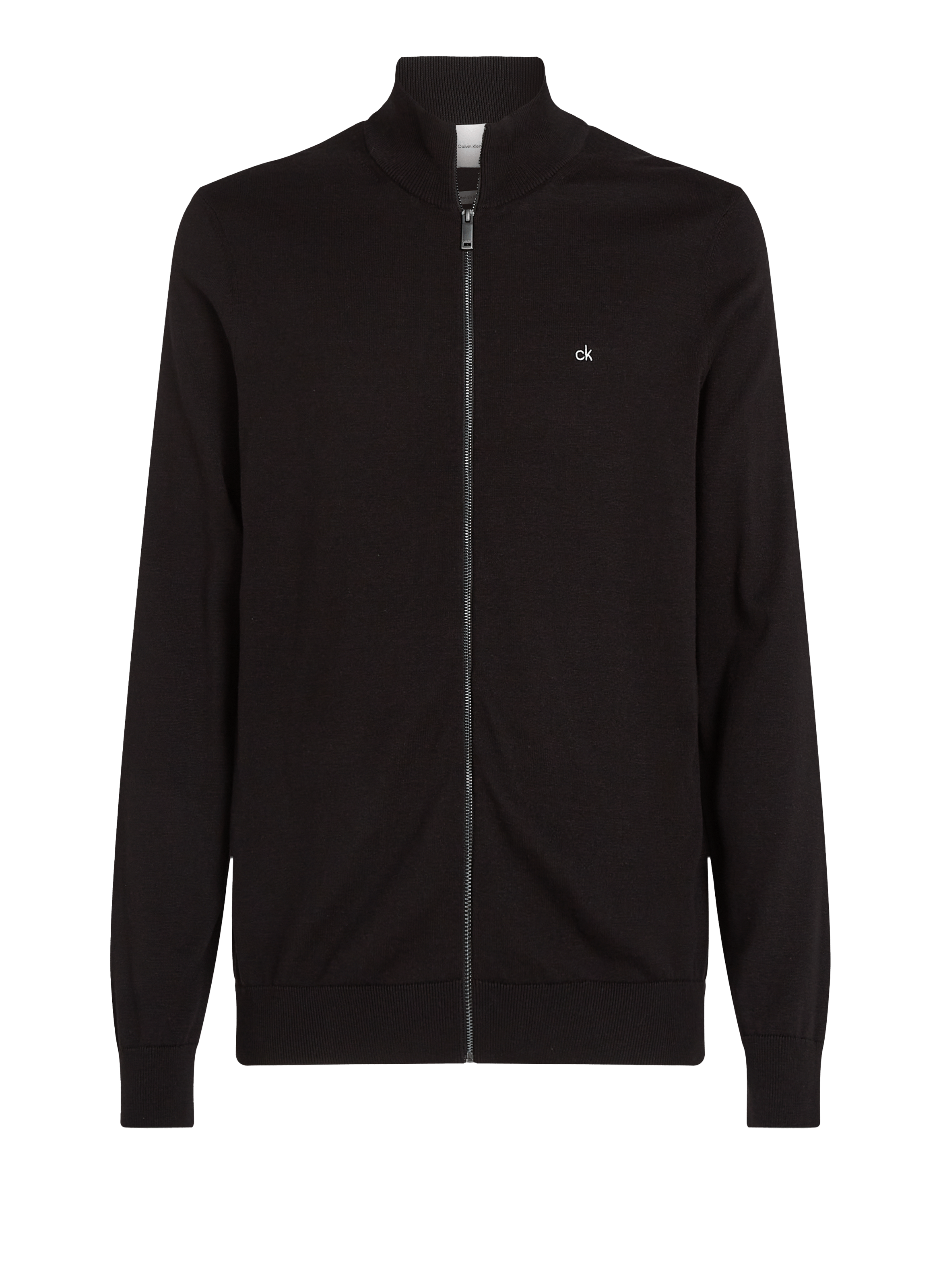 Gilet zippé en coton et soie Noir