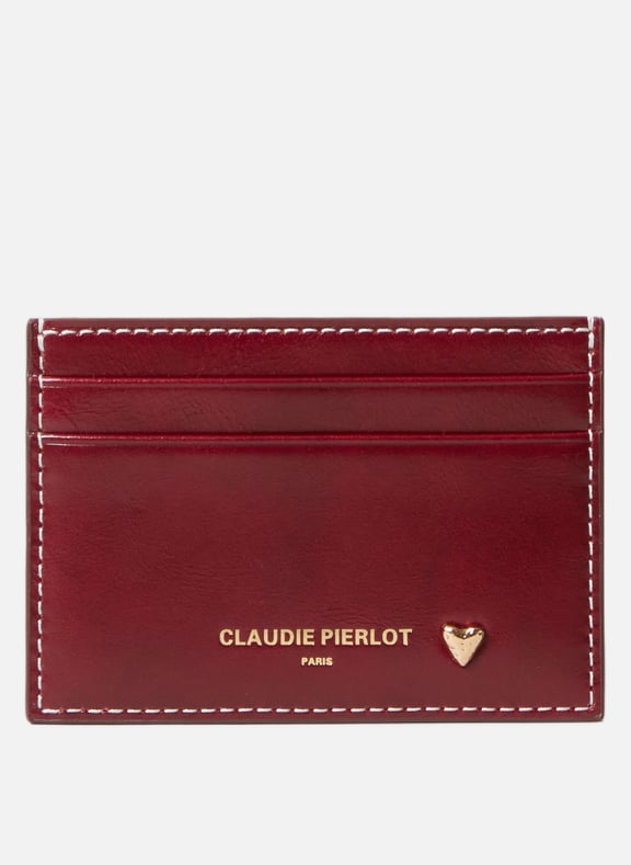 Porte-cartes en cuir Rouge by CLAUDIE PIERLOT CLAUDIE PIERLOT Porte-cartes en cuir Rouge