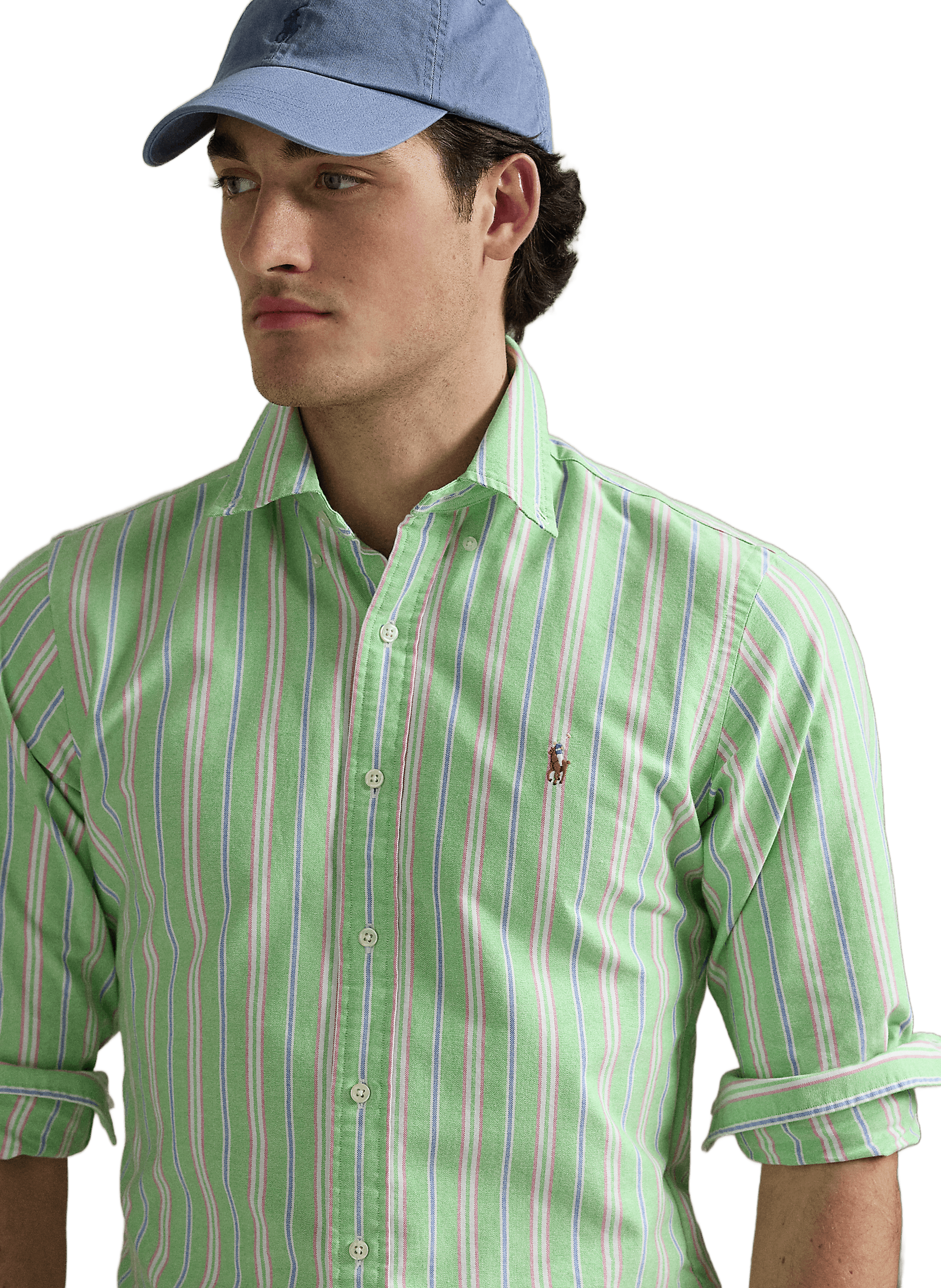 Chemise rayé en coton POLO RALPH LAUREN Vert