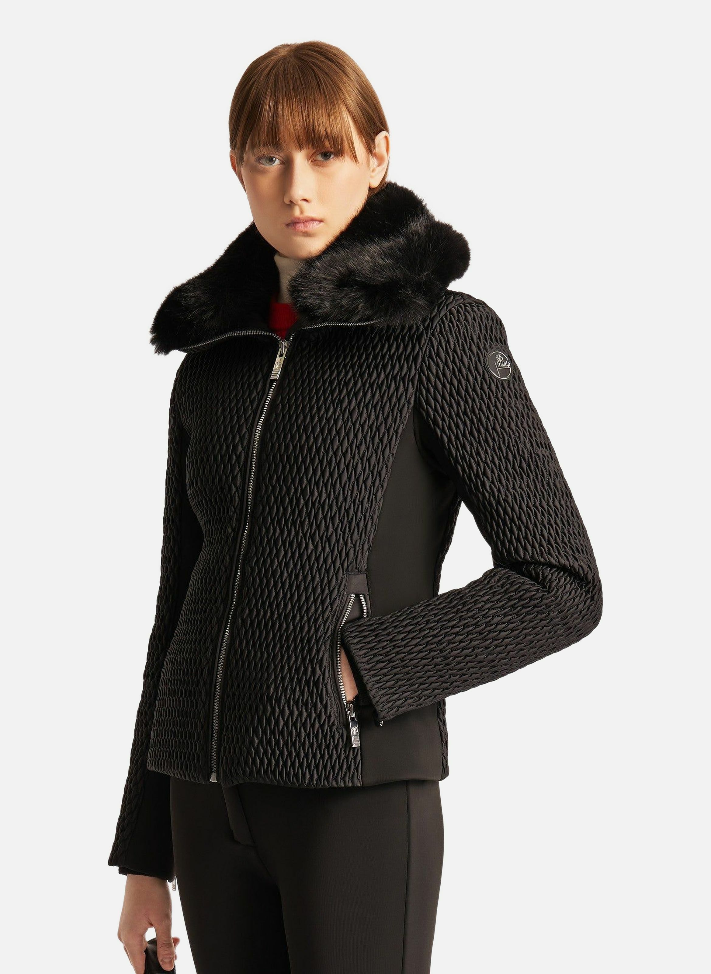 Veste de ski montana col montant coupe ajustée FUSALP Noir