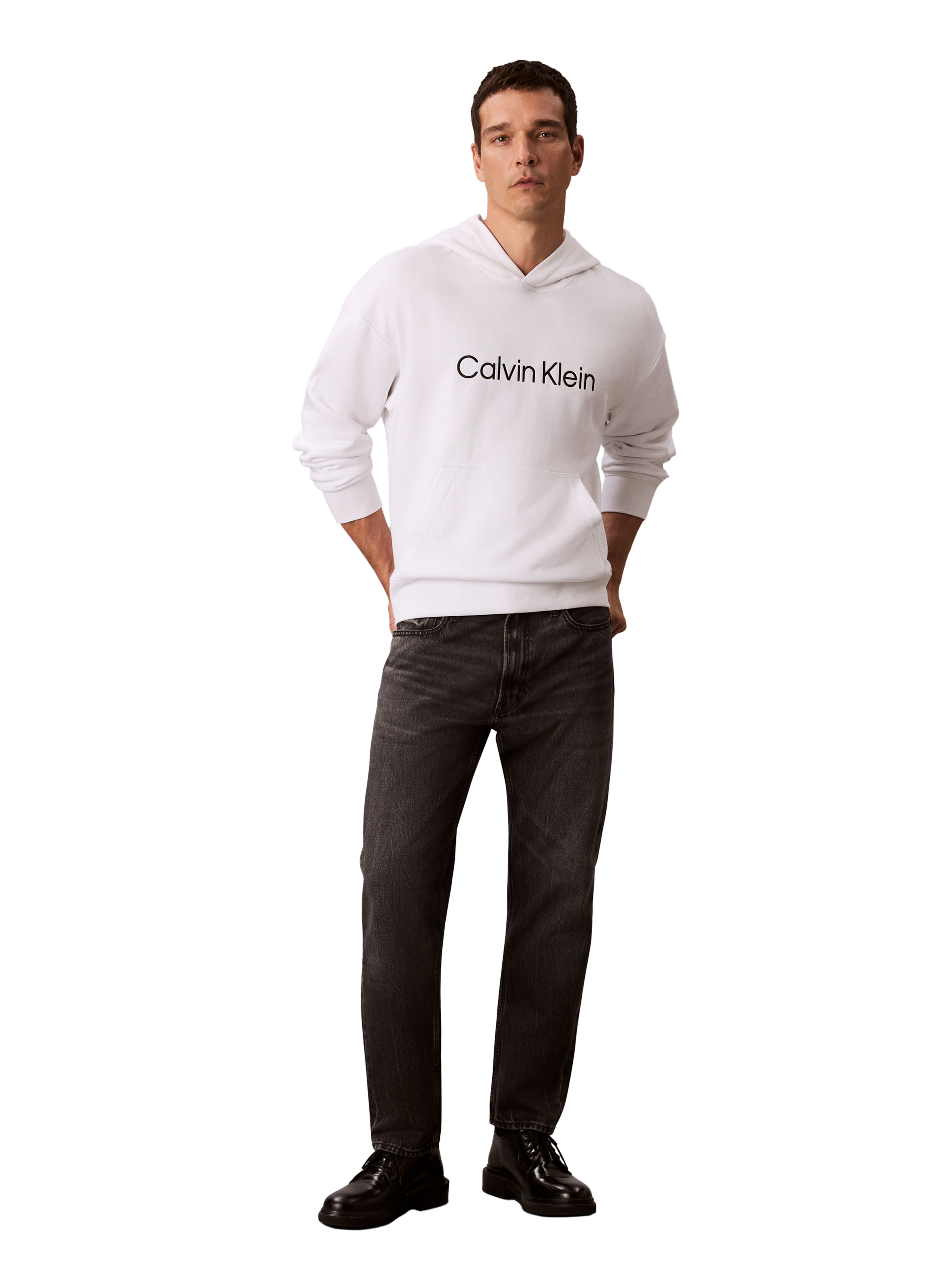 Hoodie en coton CALVIN KLEIN Blanc