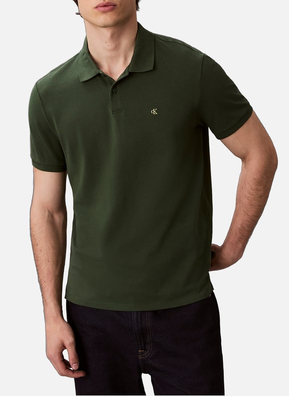 Short sleeve cotton polo shirt Green by CALVIN KLEIN CALVIN KLEIN Short sleeve cotton polo shirt Green