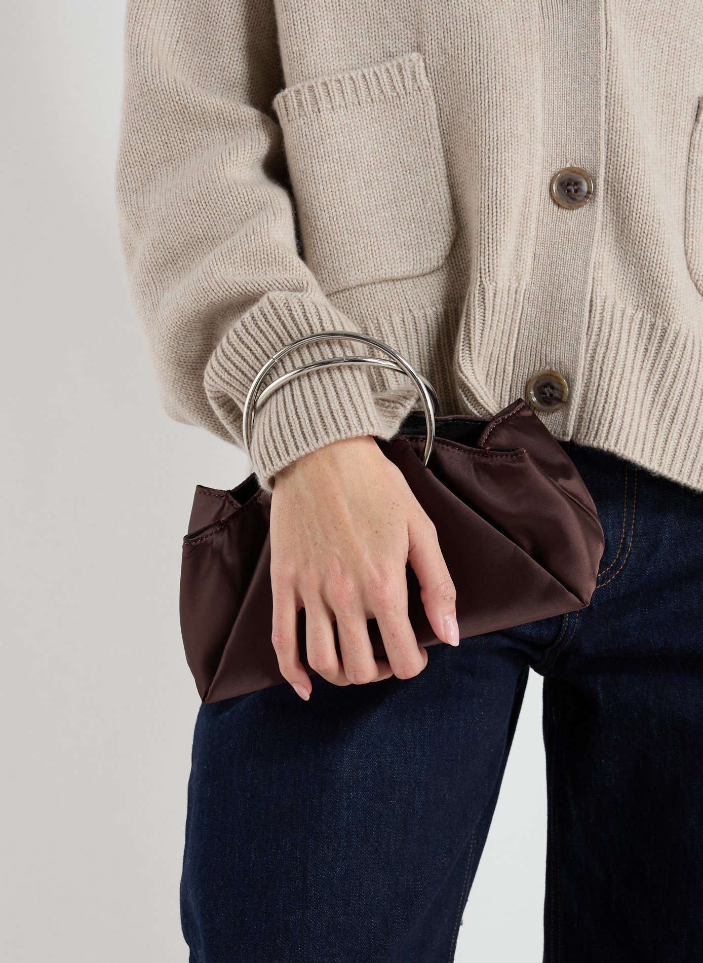 Satin handbag TOPSHOP Brown