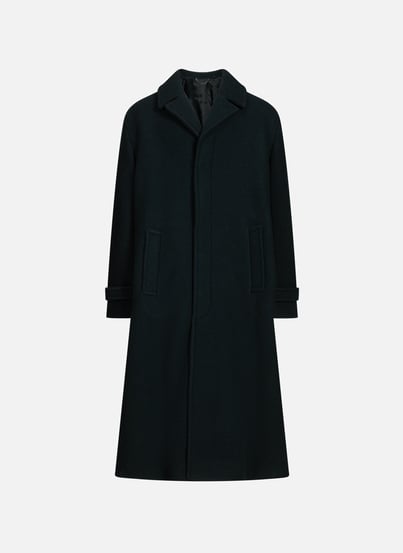 Wool cocoon coat with tailored collar LACOSTE Wool cocoon coat with tailored collar LACOSTE