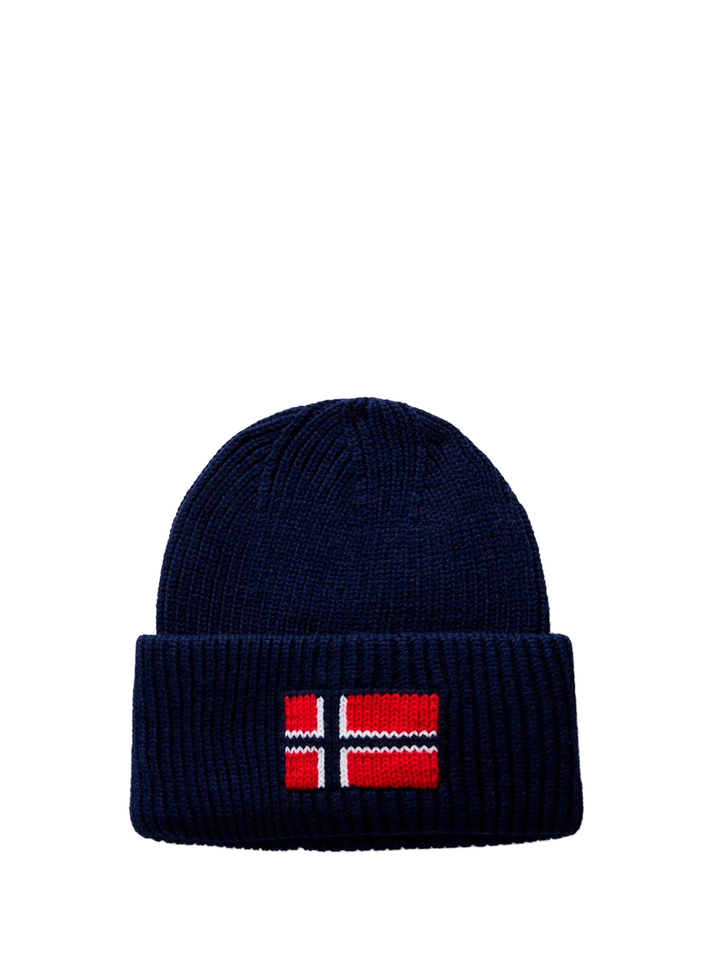 NAPAPIJRI Bonnet côtelé en laine mélangée Bleu