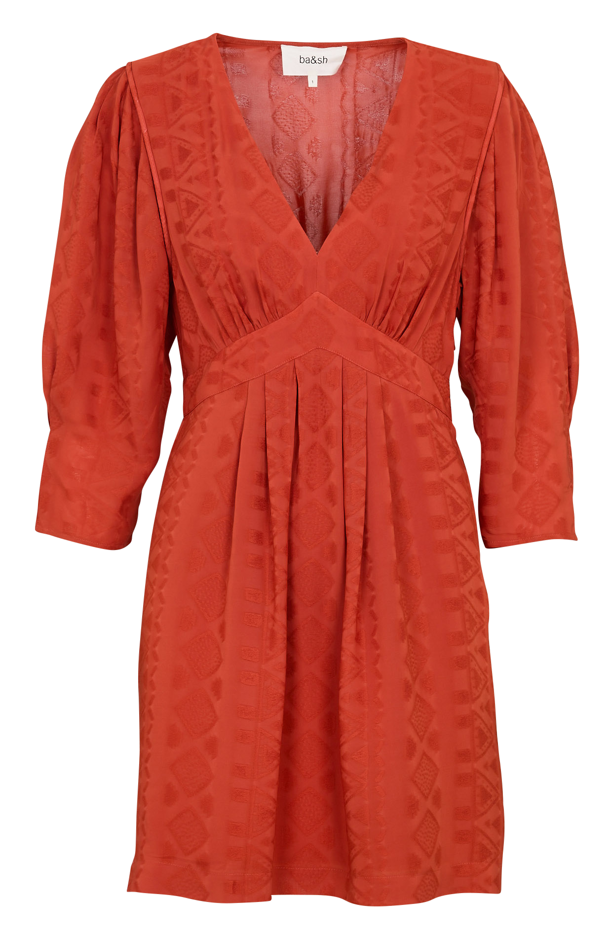 Robe courte col v isilda BA&SH Marron