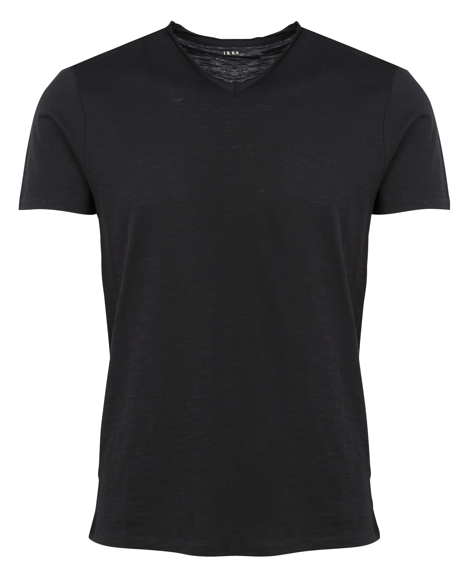 Tee-shirt col v regular-fit en coton IKKS Noir
