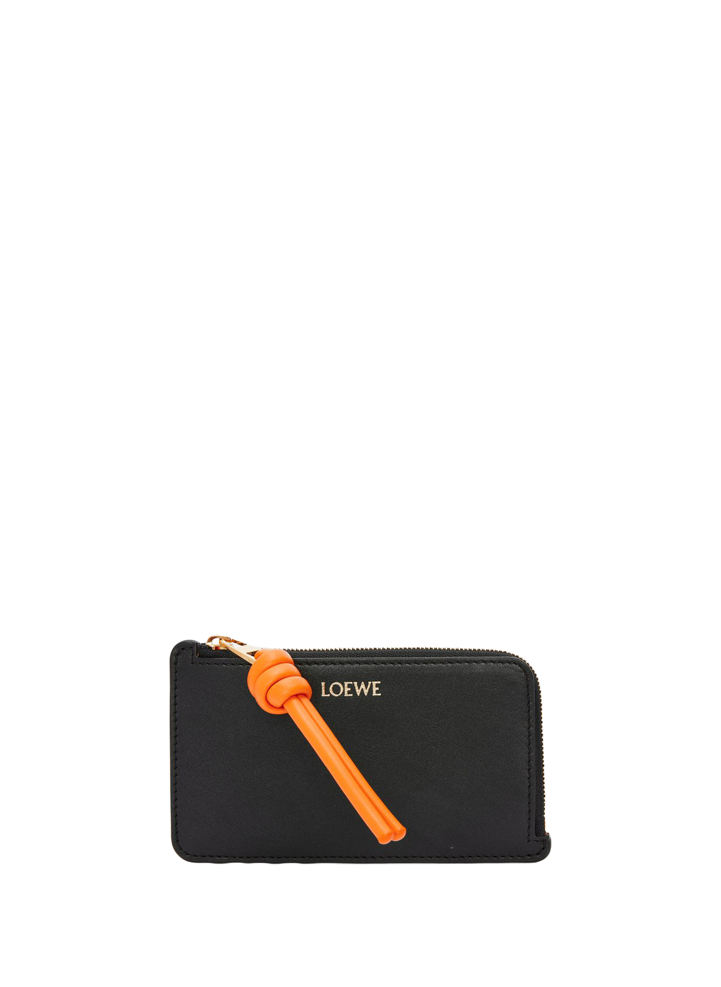 LOEWE Card holder and coin purse Knot in shiny nappa calf leather. Black