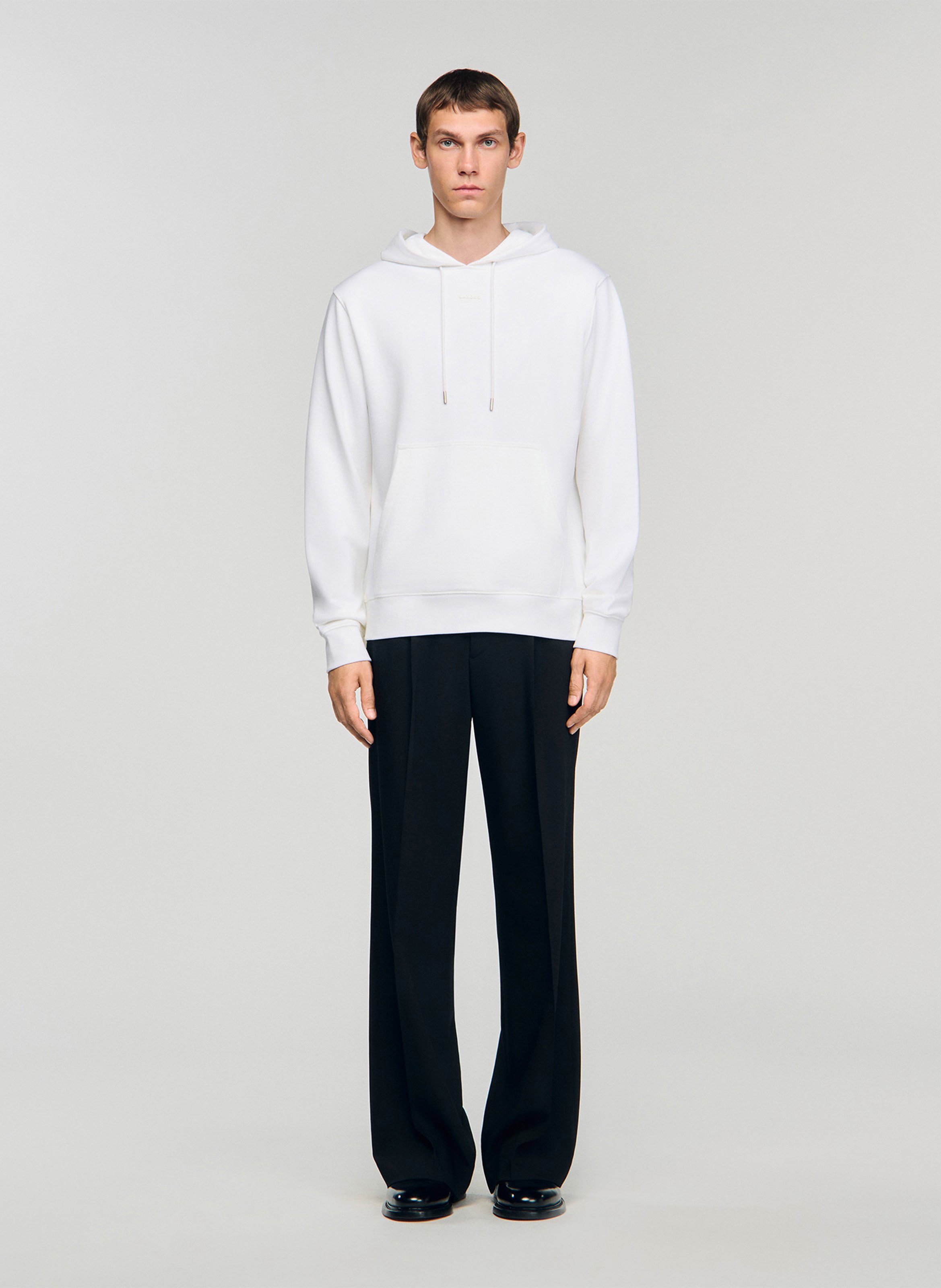 Sweat droit en coton SANDRO Blanc