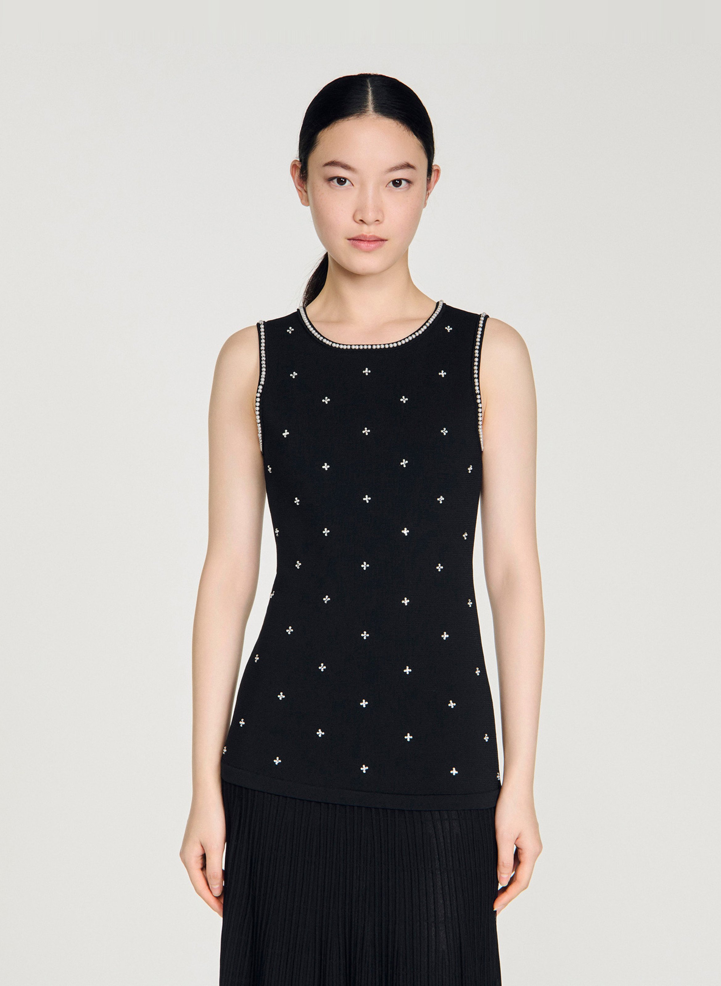 Robe longue col rond SANDRO Noir