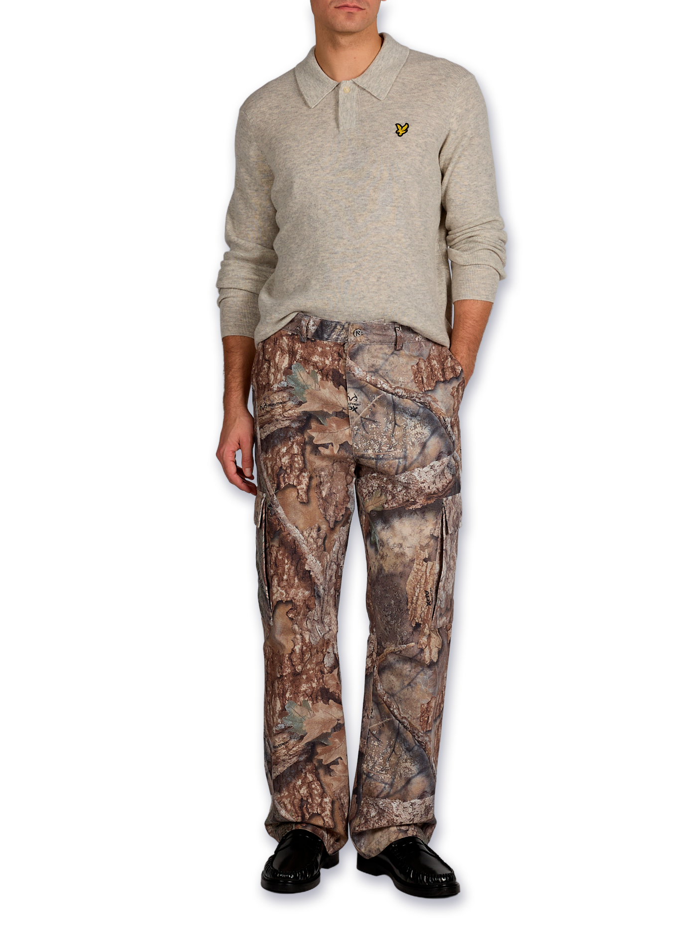 Pull polo en laine vierge mélangée LYLE & SCOTT Gris