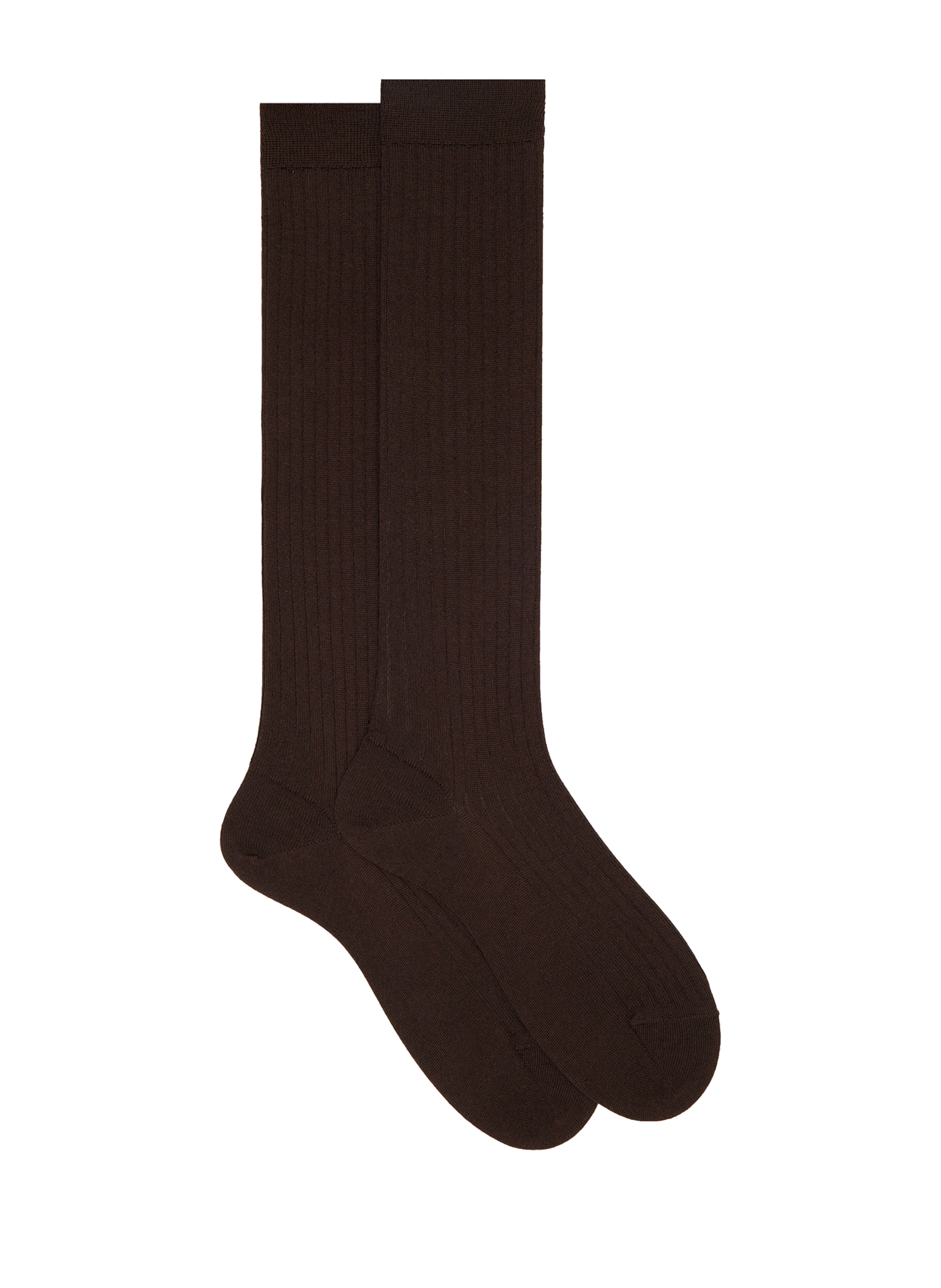 Ribbed Wool High Socks DORÉ DORÉ Brown